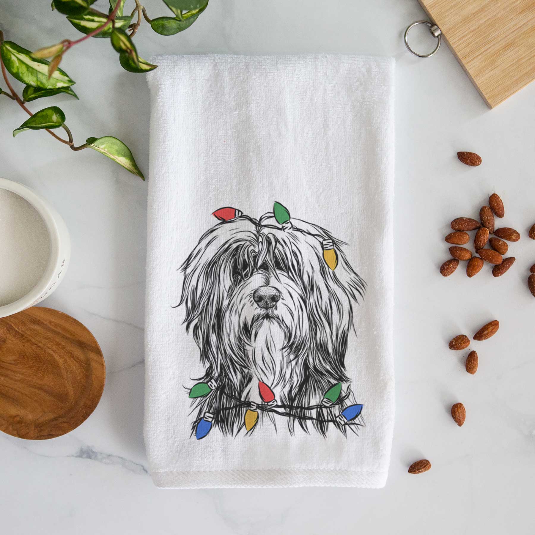 Fiji the Polish Lowland Sheepdog Decorative Hand Towel