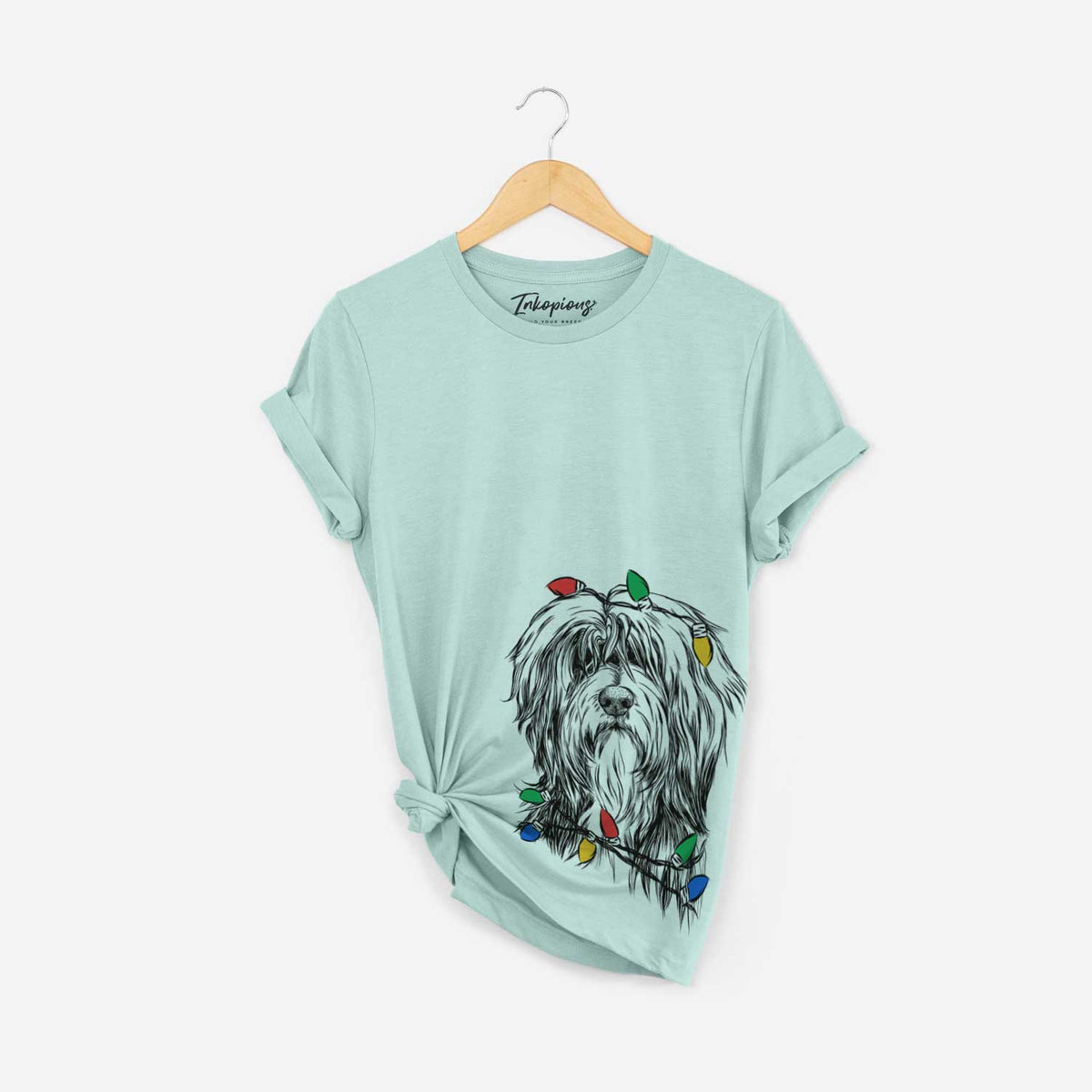 Christmas Lights Fiji the Polish Lowland Sheepdog - Unisex Crewneck