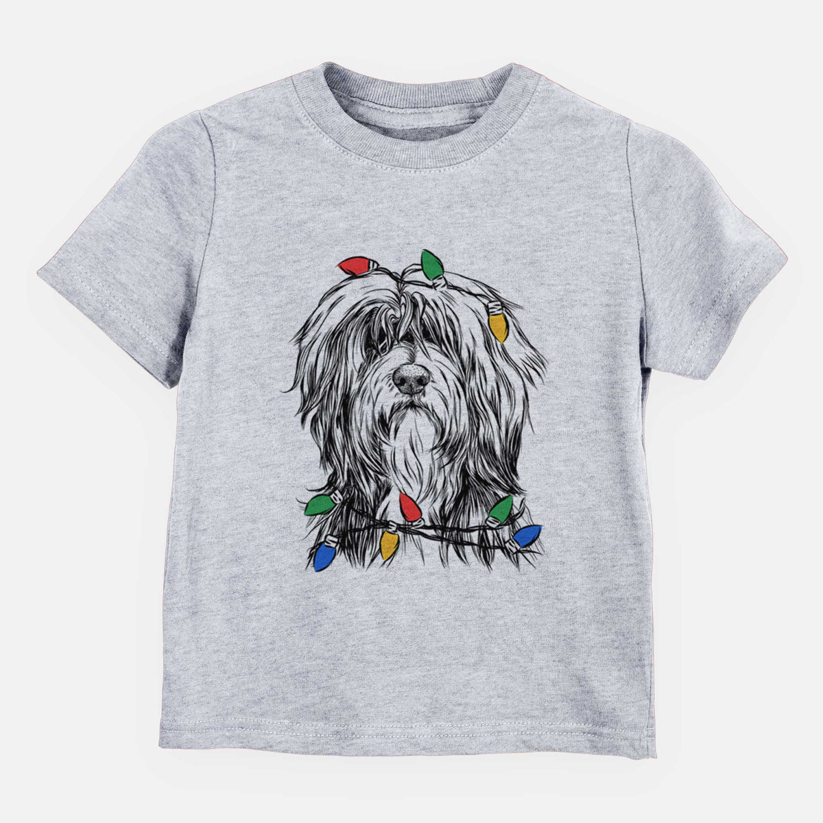 Christmas Lights Fiji the Polish Lowland Sheepdog - Kids/Youth/Toddler Shirt