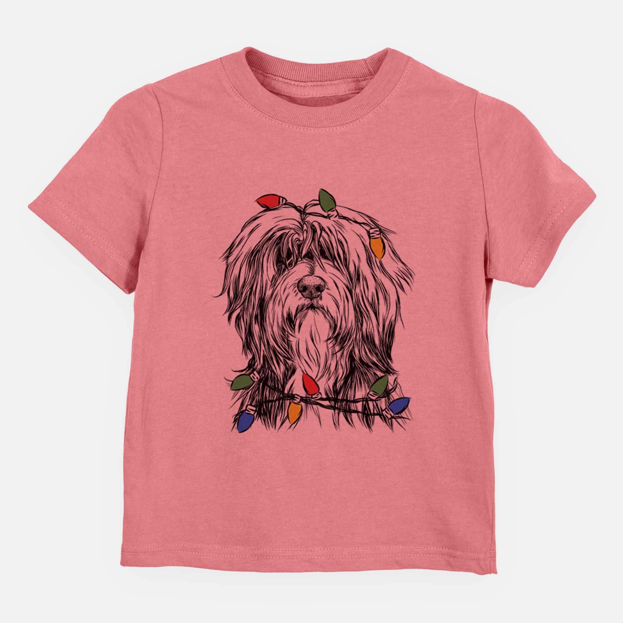 Christmas Lights Fiji the Polish Lowland Sheepdog - Kids/Youth/Toddler Shirt