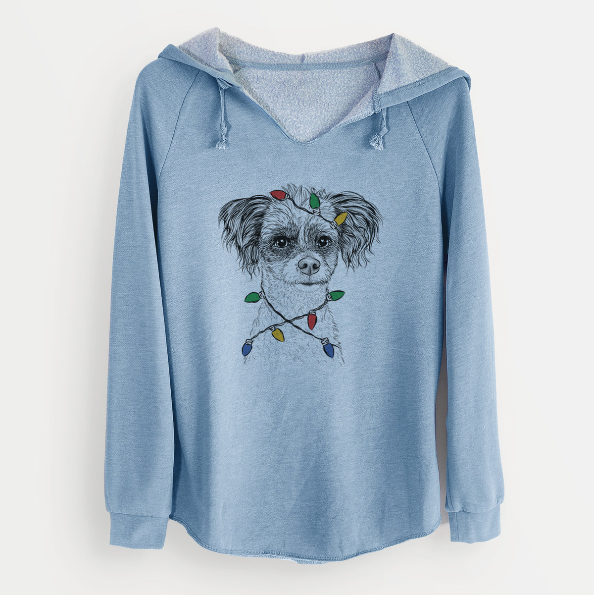 Christmas Lights Finley the Papillon Mix - Cali Wave Hooded Sweatshirt