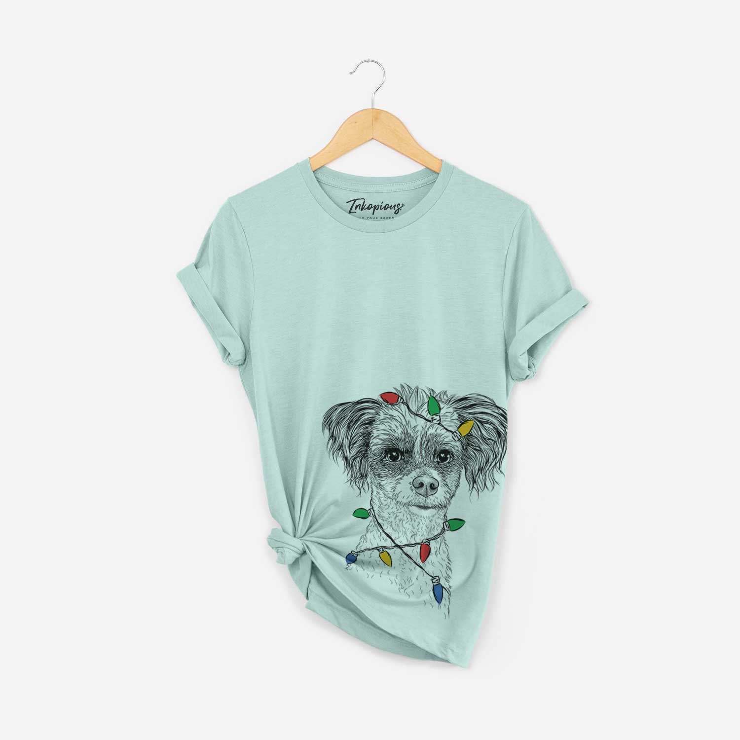 Christmas Lights Finley the Papillon Mix - Unisex Crewneck