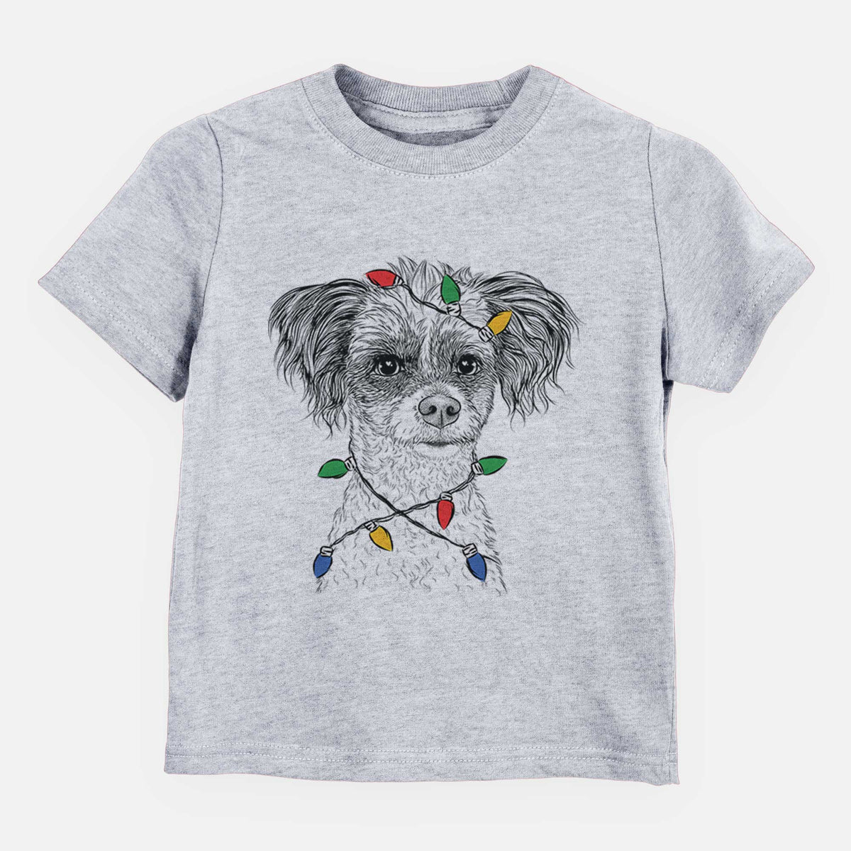 Christmas Lights Finley the Papillon Mix - Kids/Youth/Toddler Shirt
