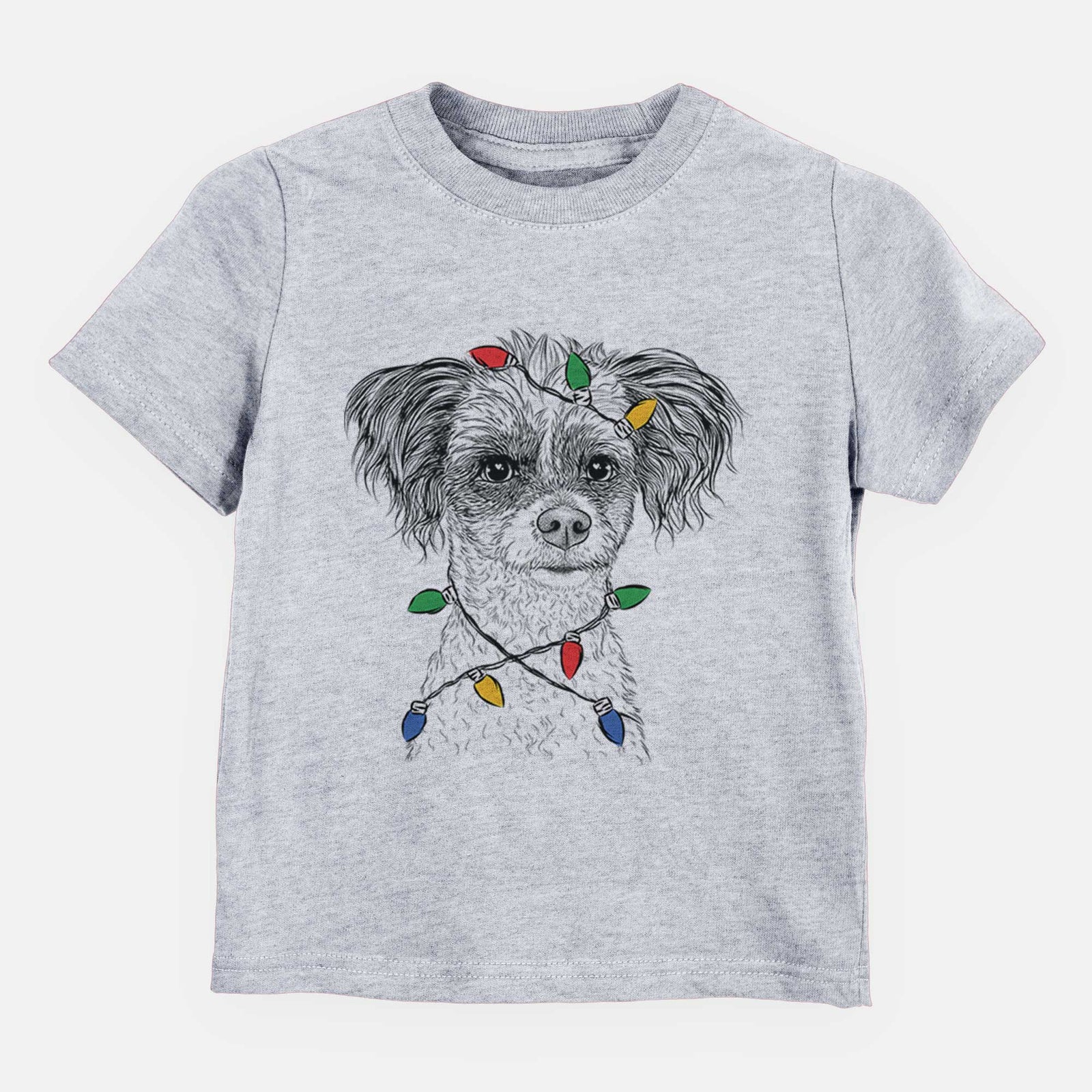 Christmas Lights Finley the Papillon Mix - Kids/Youth/Toddler Shirt