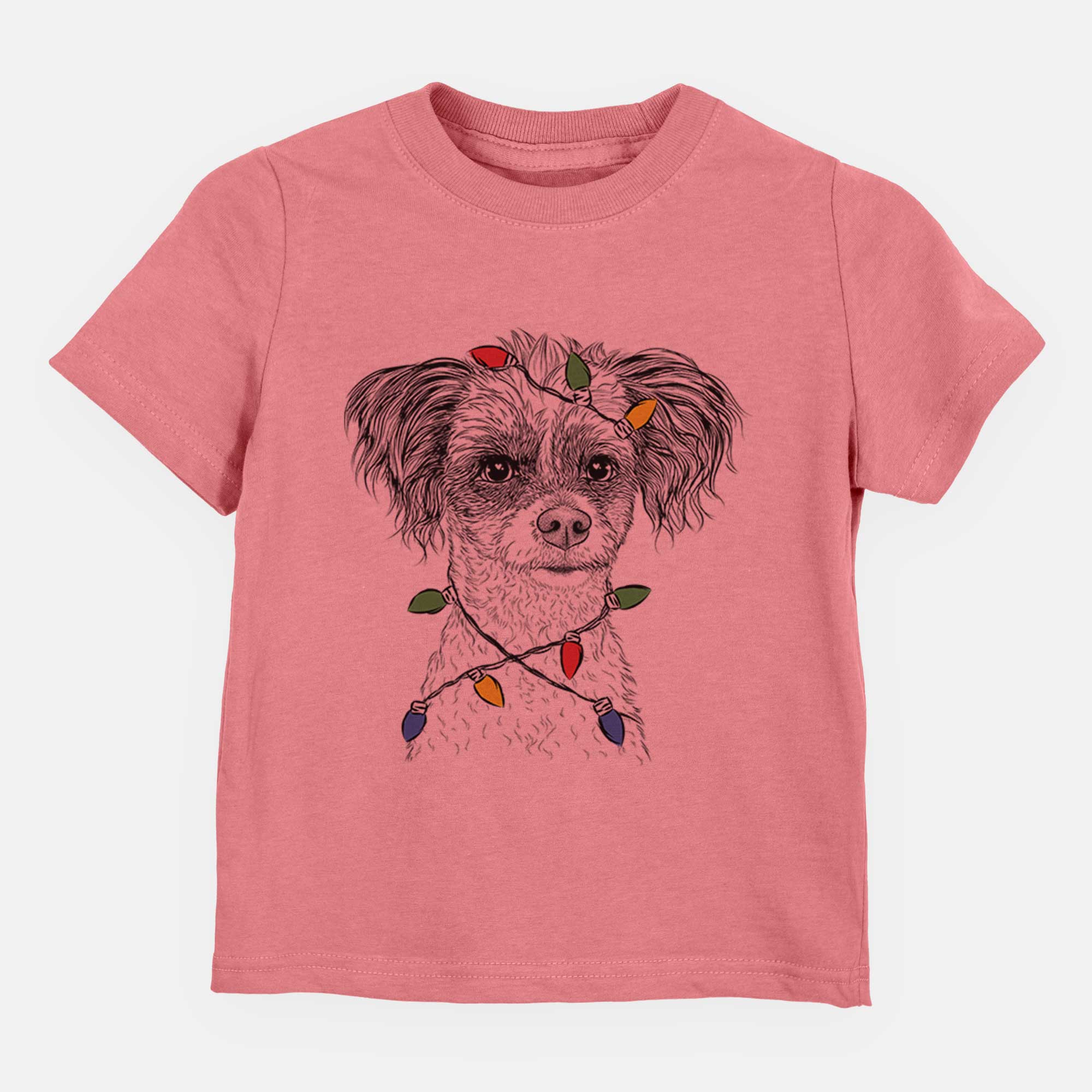 Christmas Lights Finley the Papillon Mix - Kids/Youth/Toddler Shirt
