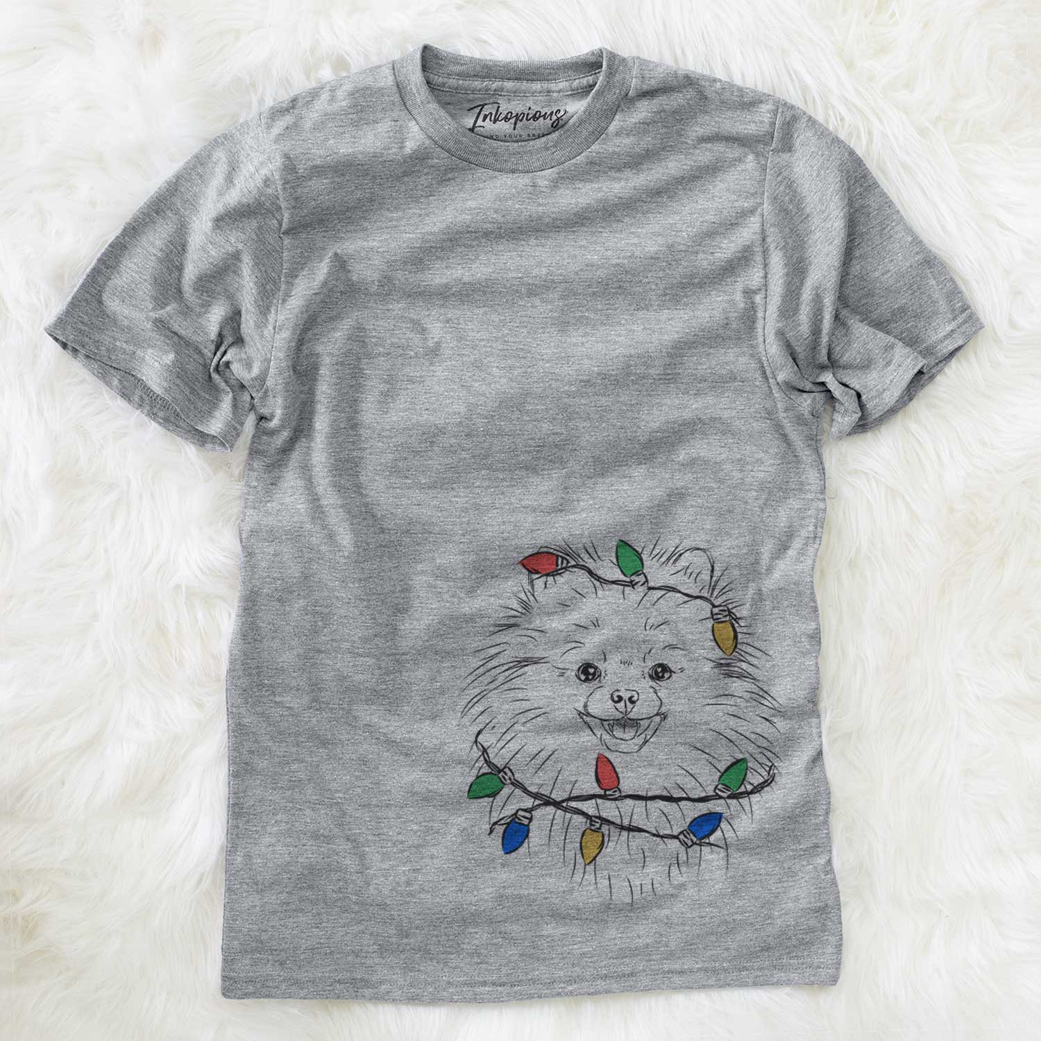 Christmas Lights Finn the Pomeranian - Unisex Crewneck