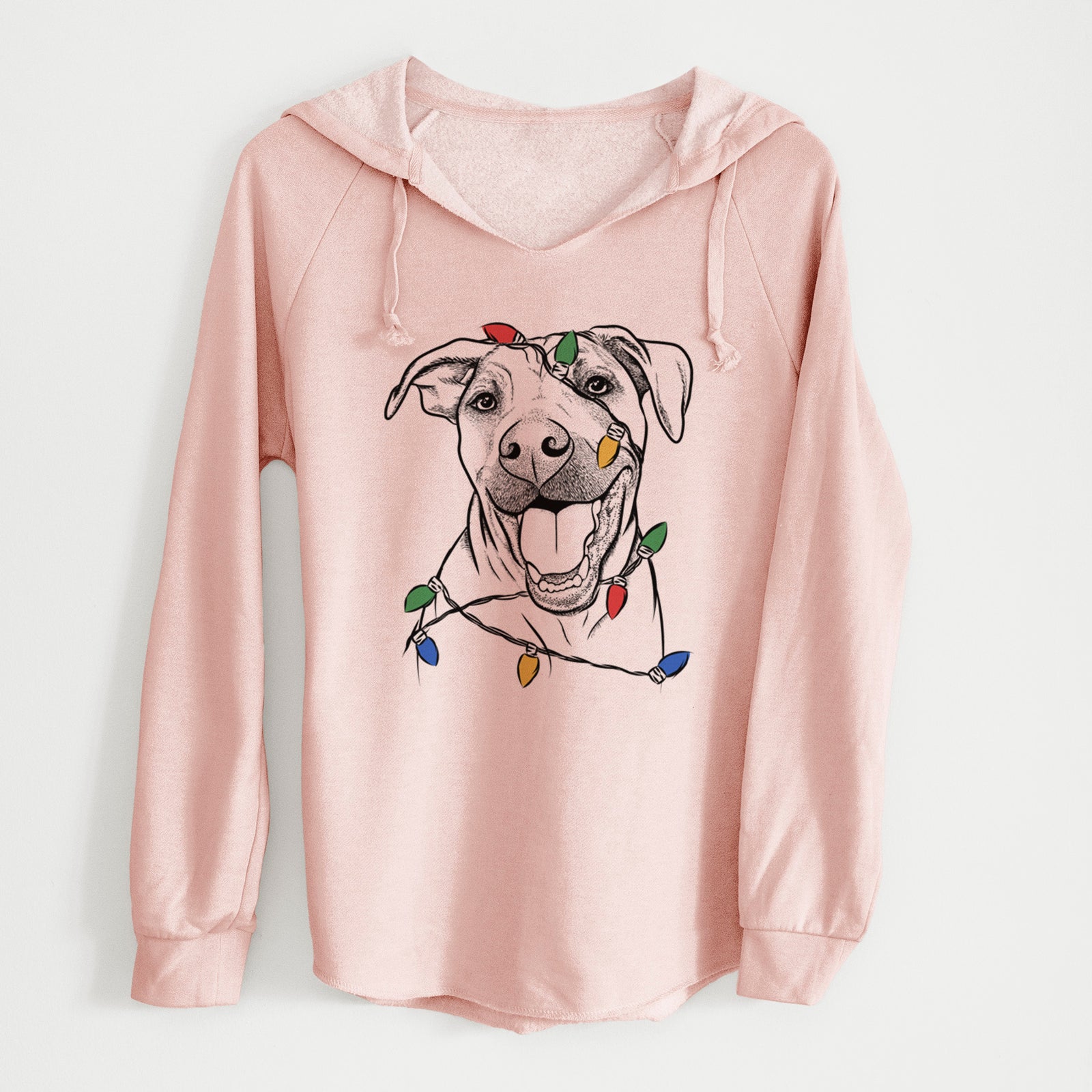 Christmas Lights Finn the Hound Mix - Cali Wave Hooded Sweatshirt
