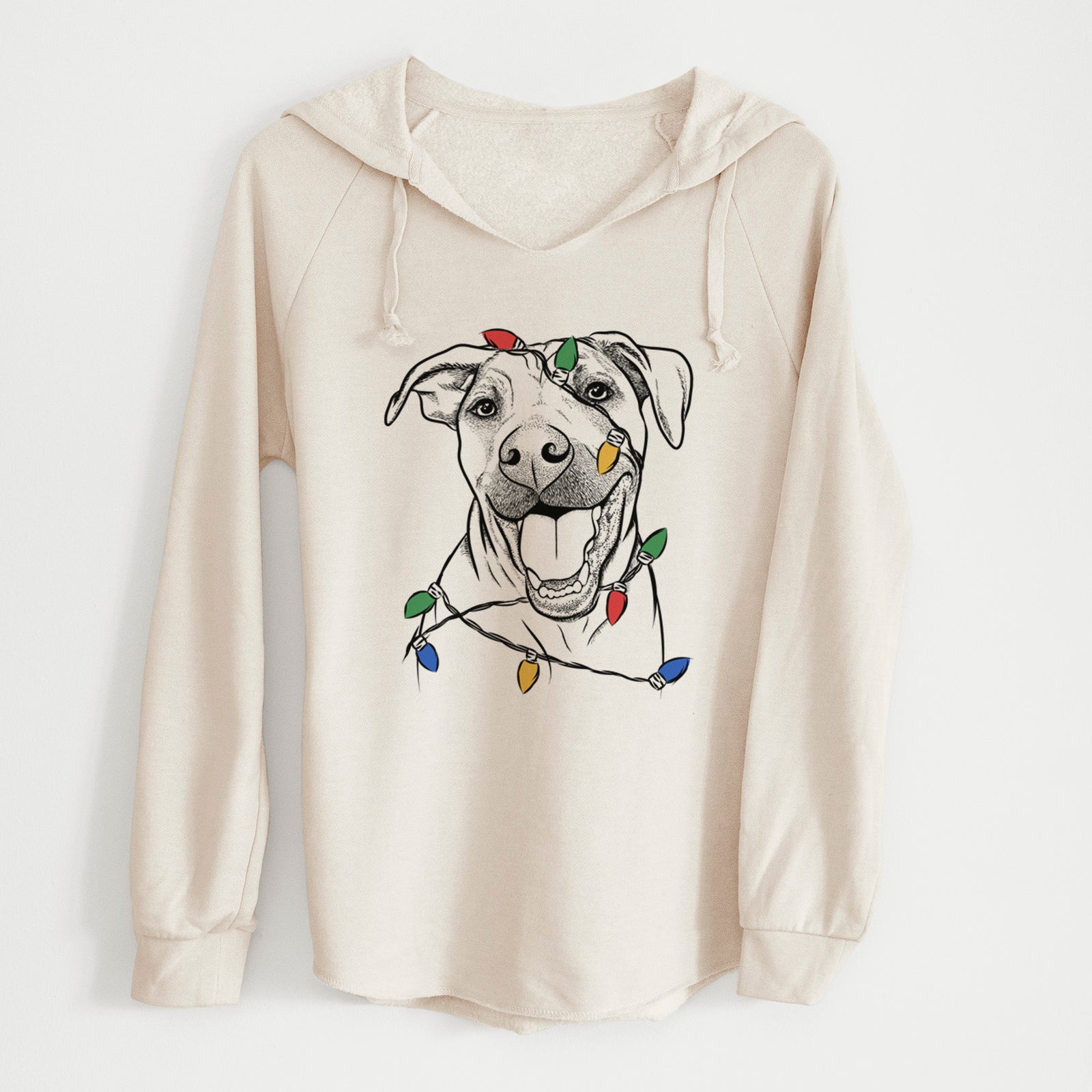 Christmas Lights Finn the Hound Mix - Cali Wave Hooded Sweatshirt