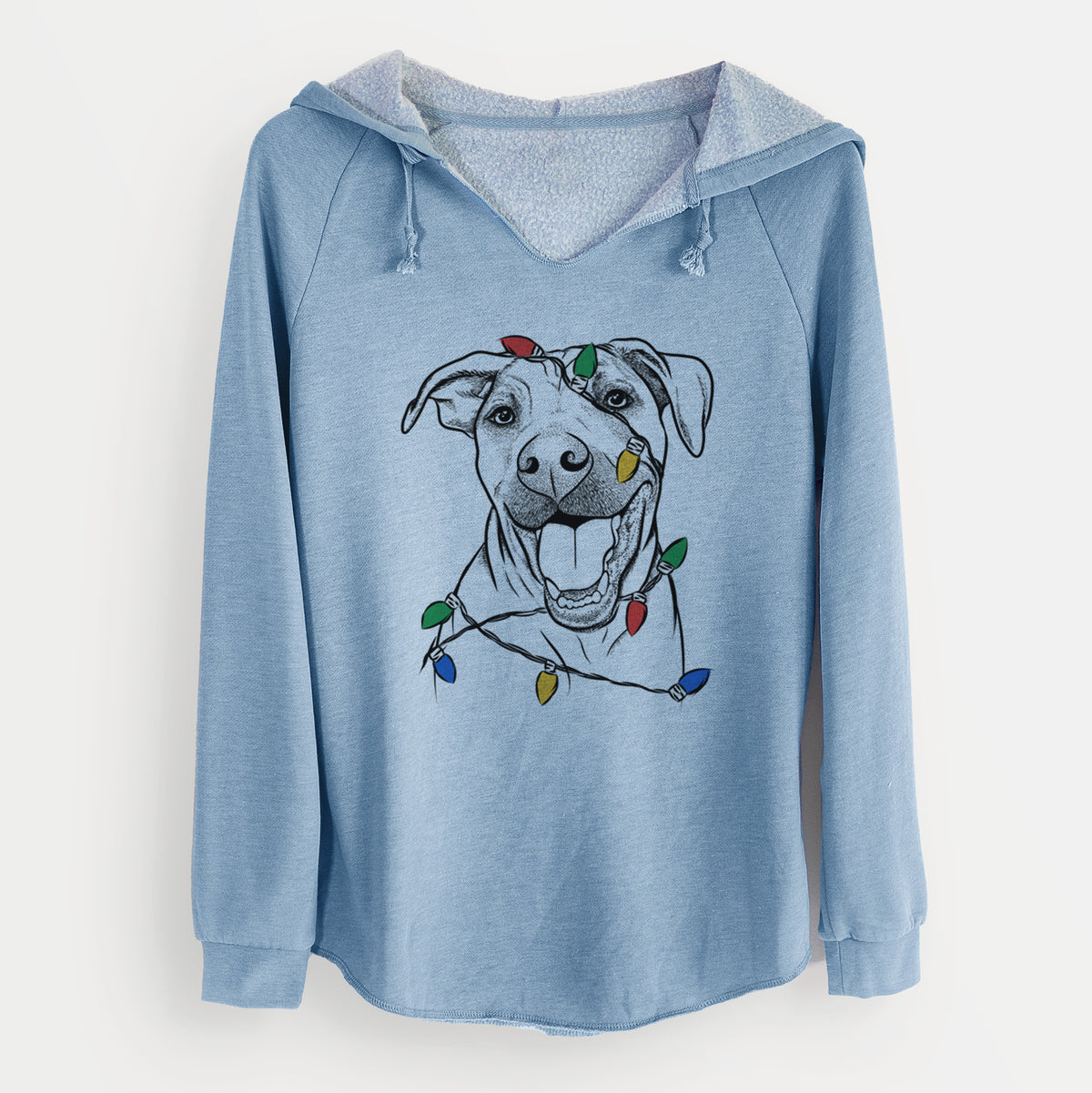 Christmas Lights Finn the Hound Mix - Cali Wave Hooded Sweatshirt