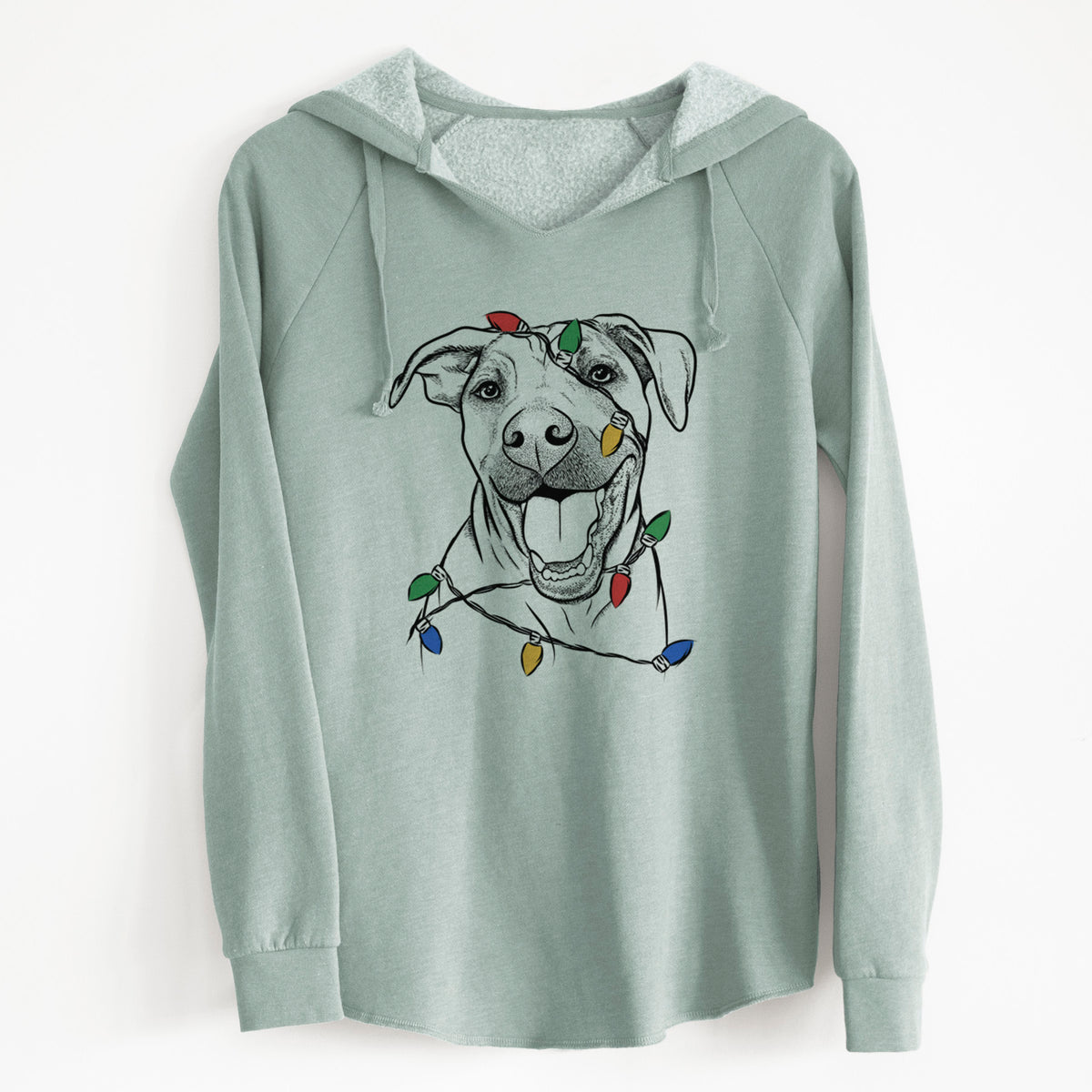 Christmas Lights Finn the Hound Mix - Cali Wave Hooded Sweatshirt