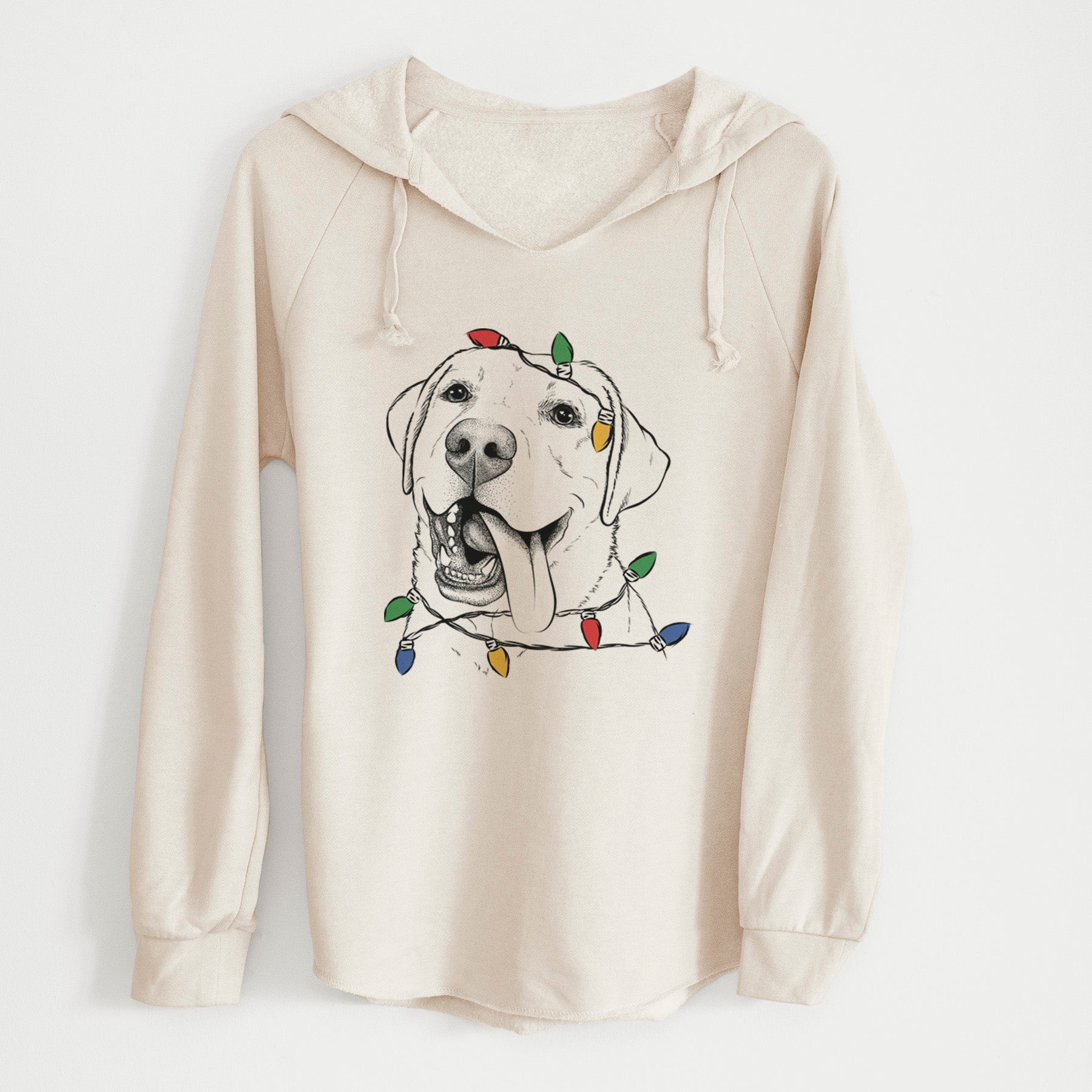 Christmas Lights Finn the Labrador Retriever - Cali Wave Hooded Sweatshirt