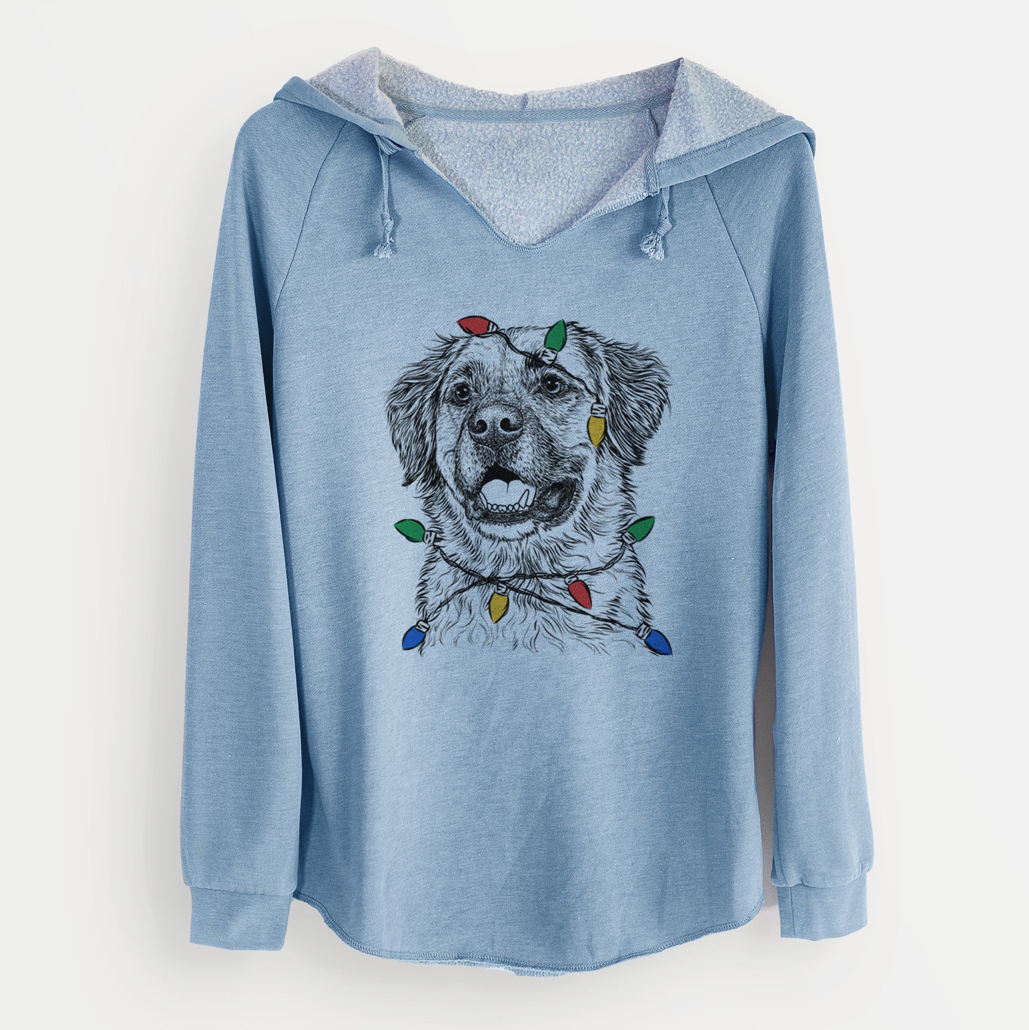 Christmas Lights Finn the Mixed Breed - Cali Wave Hooded Sweatshirt