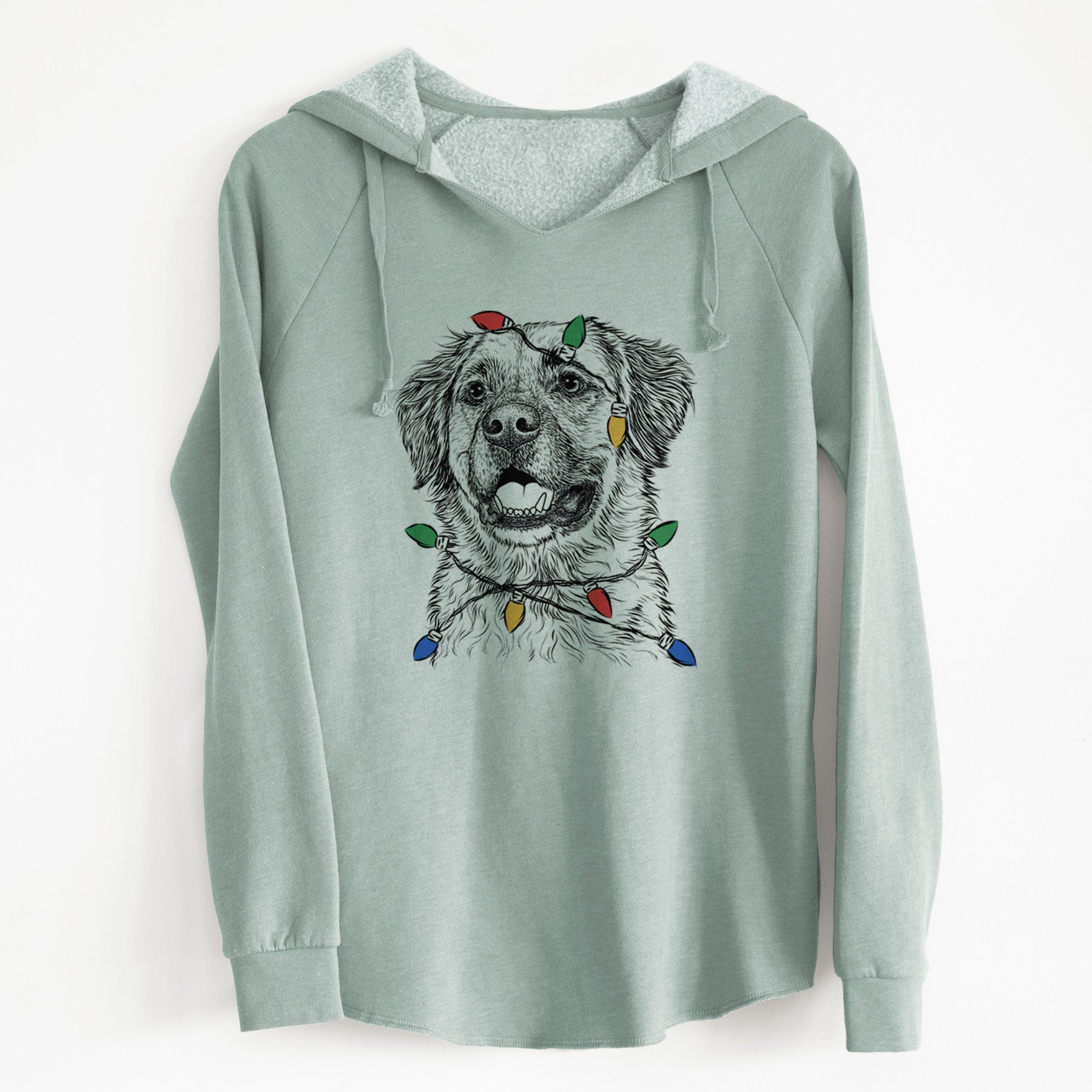 Christmas Lights Finn the Mixed Breed - Cali Wave Hooded Sweatshirt