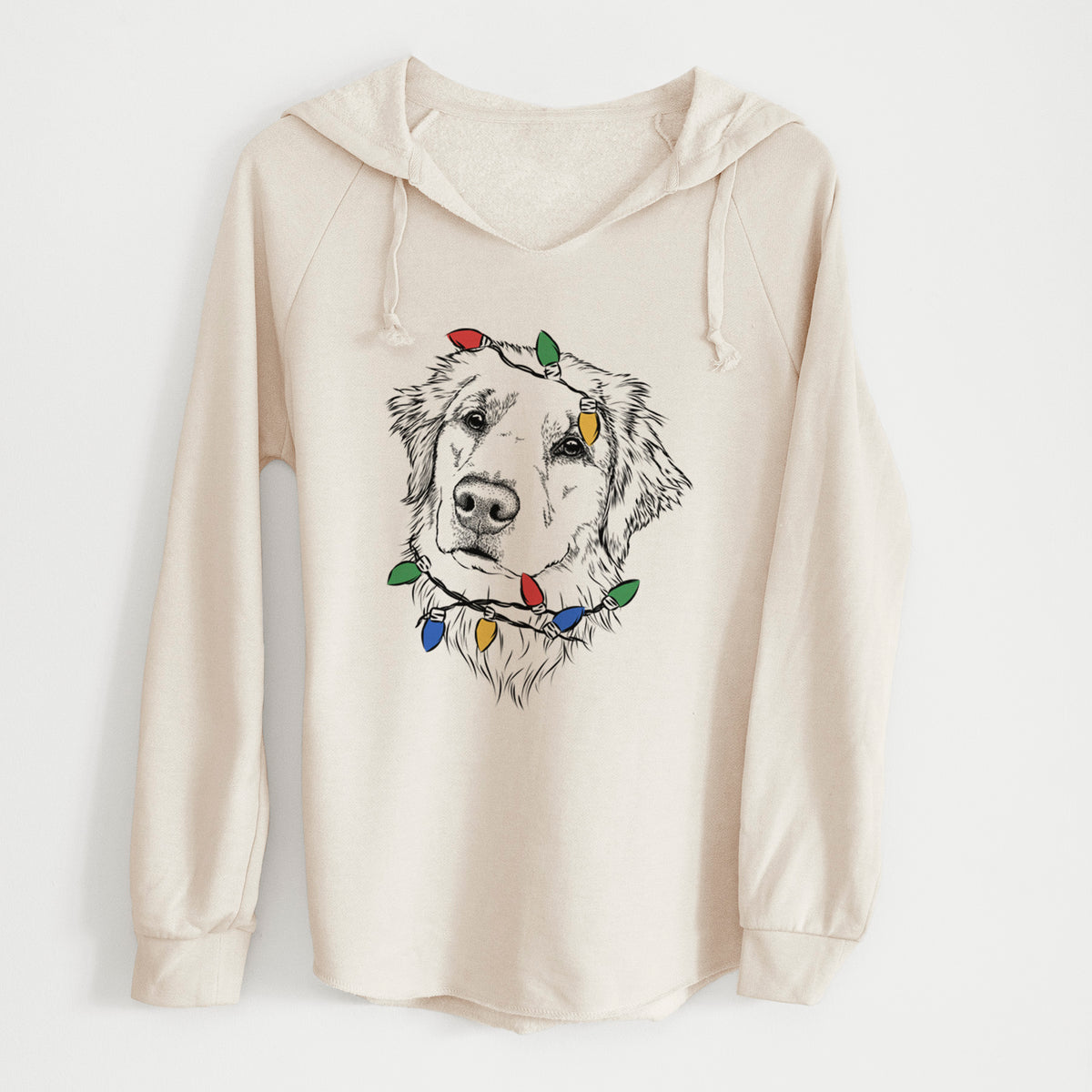 Christmas Lights Fiona the Golden Retriever - Cali Wave Hooded Sweatshirt