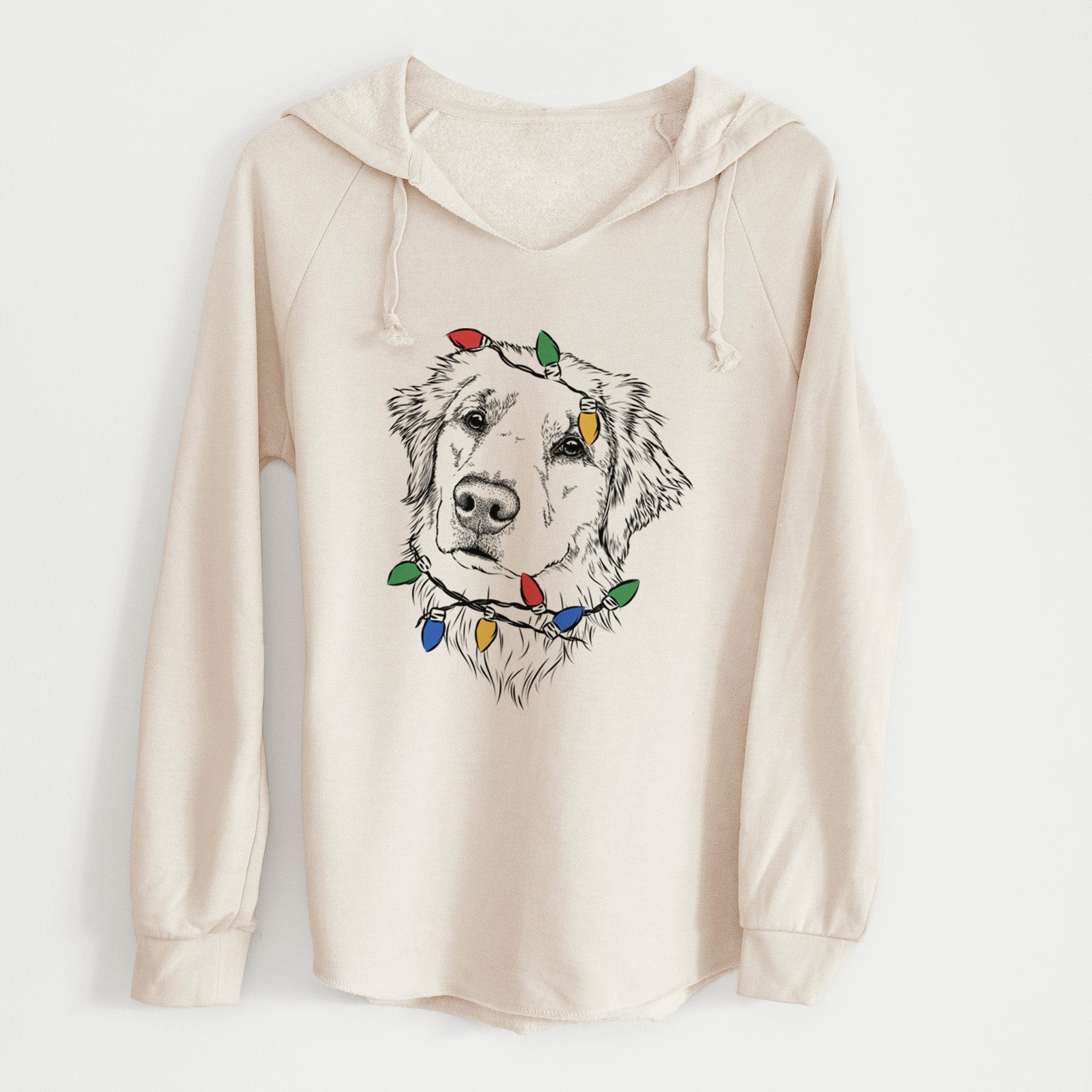 Christmas Lights Fiona the Golden Retriever - Cali Wave Hooded Sweatshirt