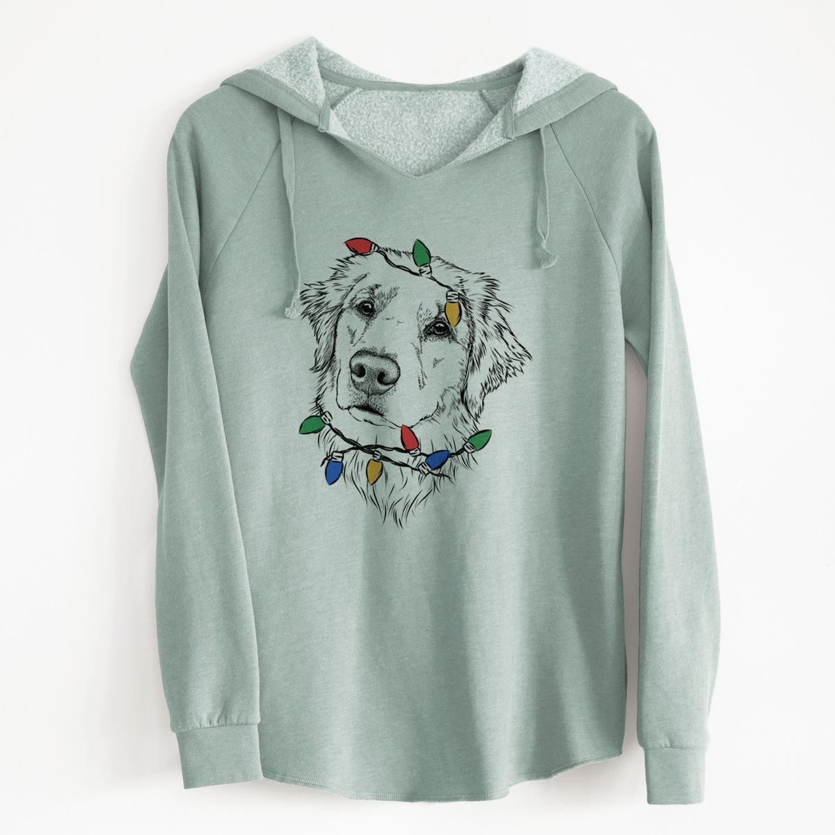 Christmas Lights Fiona the Golden Retriever - Cali Wave Hooded Sweatshirt