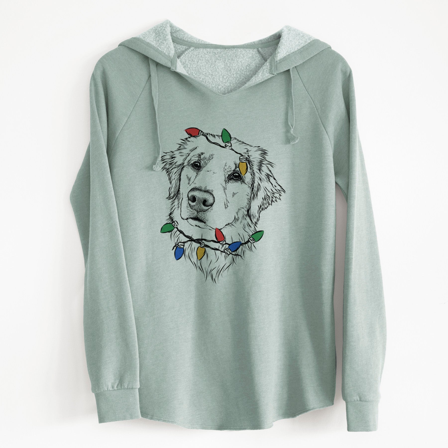 Christmas Lights Fiona the Golden Retriever - Cali Wave Hooded Sweatshirt
