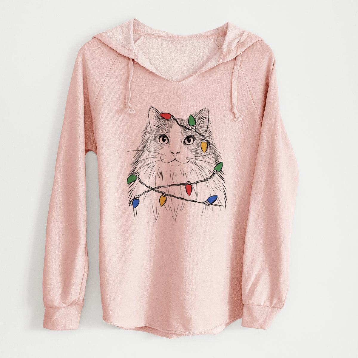 Christmas Lights Fiona the Ragdoll Cat - Cali Wave Hooded Sweatshirt