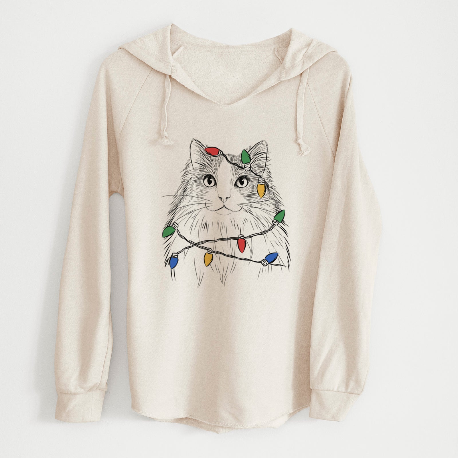 Christmas Lights Fiona the Ragdoll Cat - Cali Wave Hooded Sweatshirt