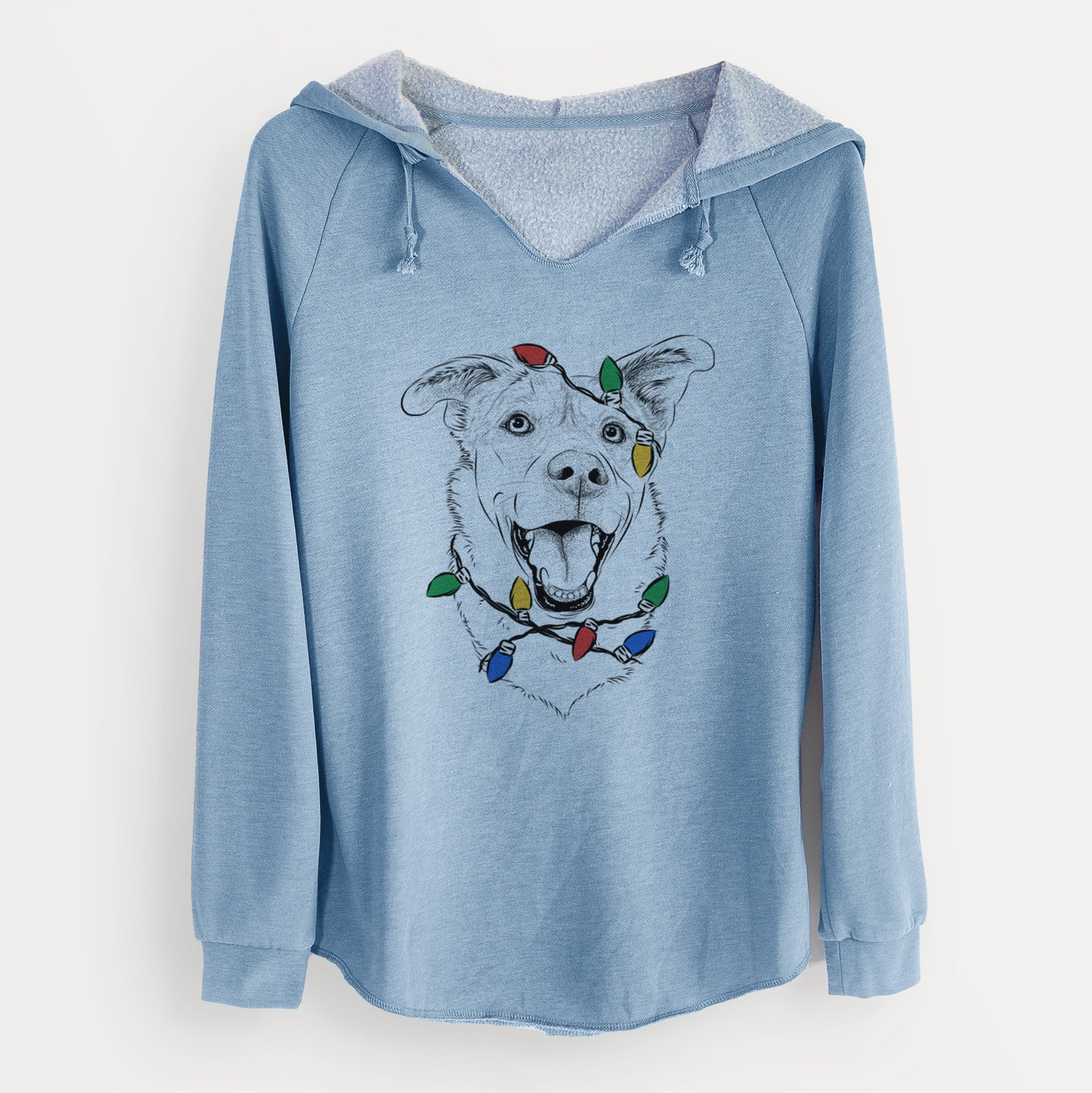 Christmas Lights Fira the Saint Bernard Husky Mix - Cali Wave Hooded Sweatshirt