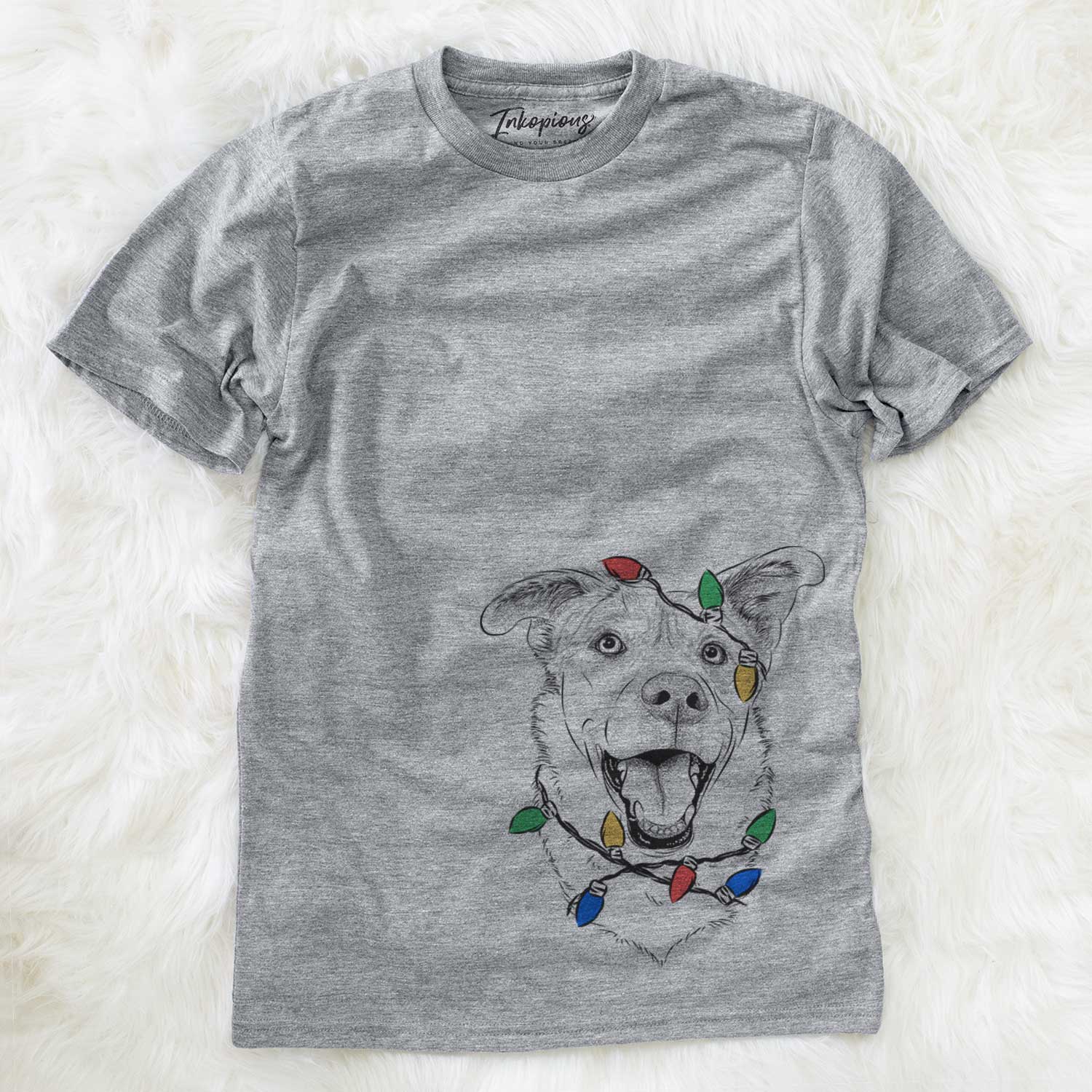 Christmas Lights Fira the Saint Bernard Husky Mix - Unisex Crewneck