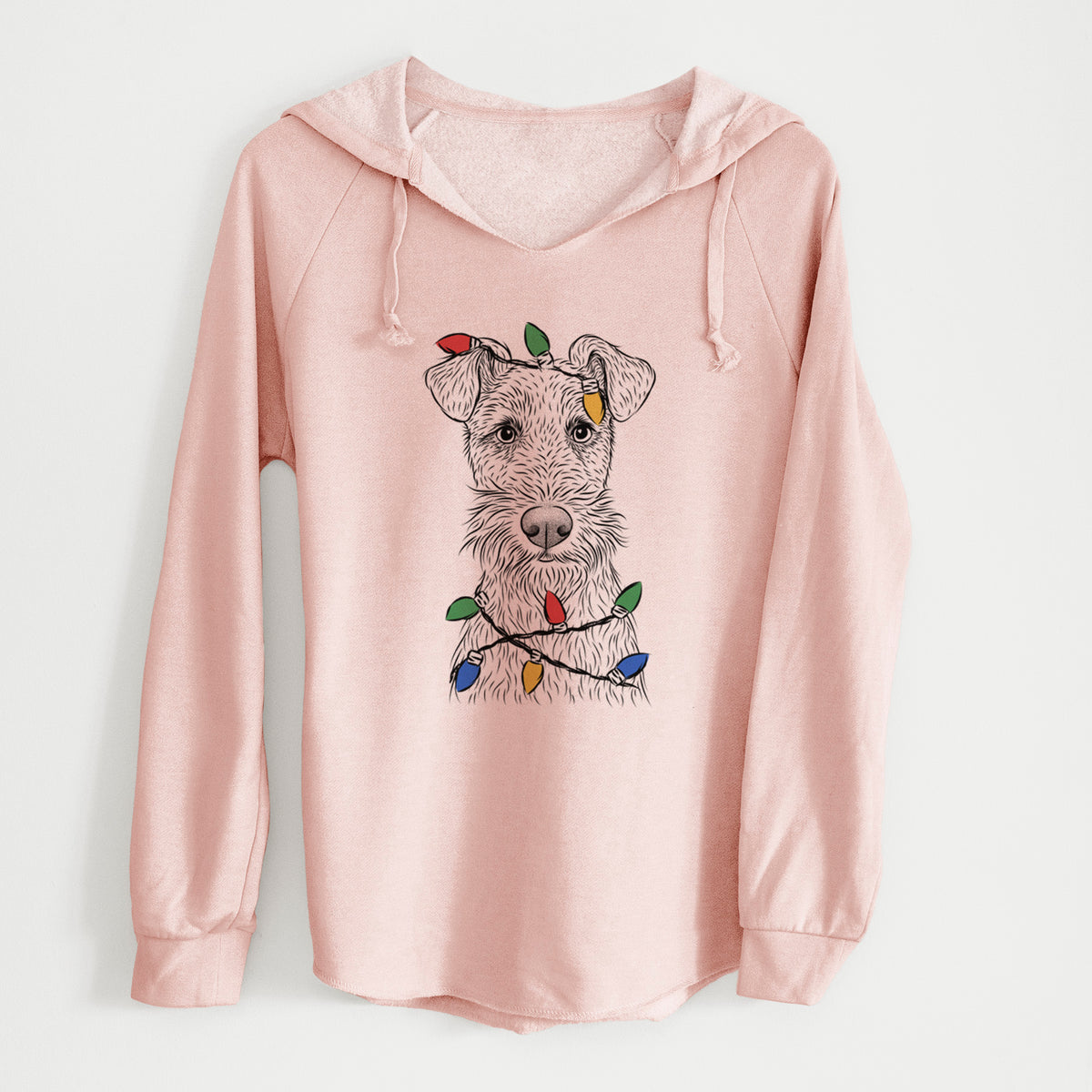 Christmas Lights Fitz the Wire Fox Terrier - Cali Wave Hooded Sweatshirt