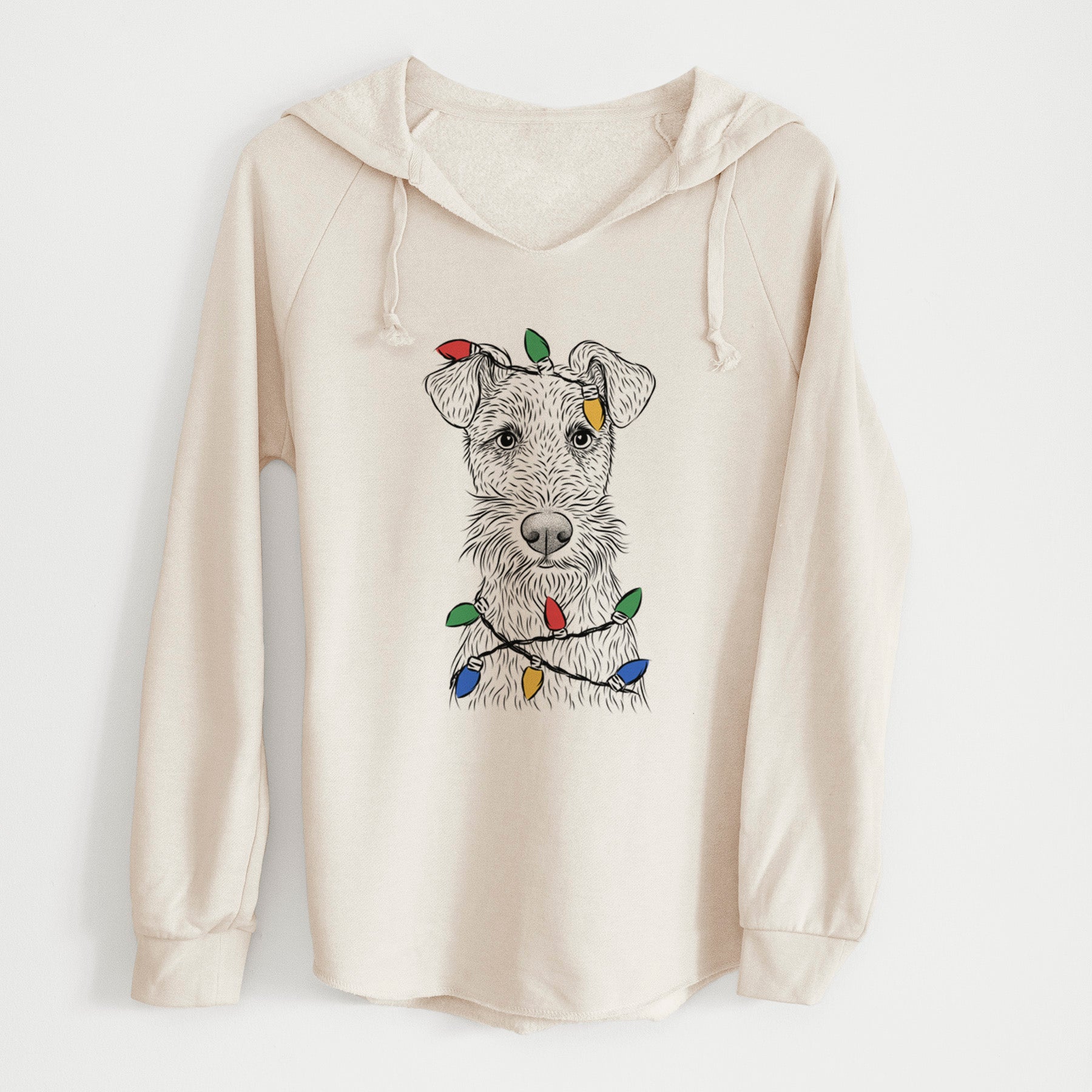 Christmas Lights Fitz the Wire Fox Terrier - Cali Wave Hooded Sweatshirt