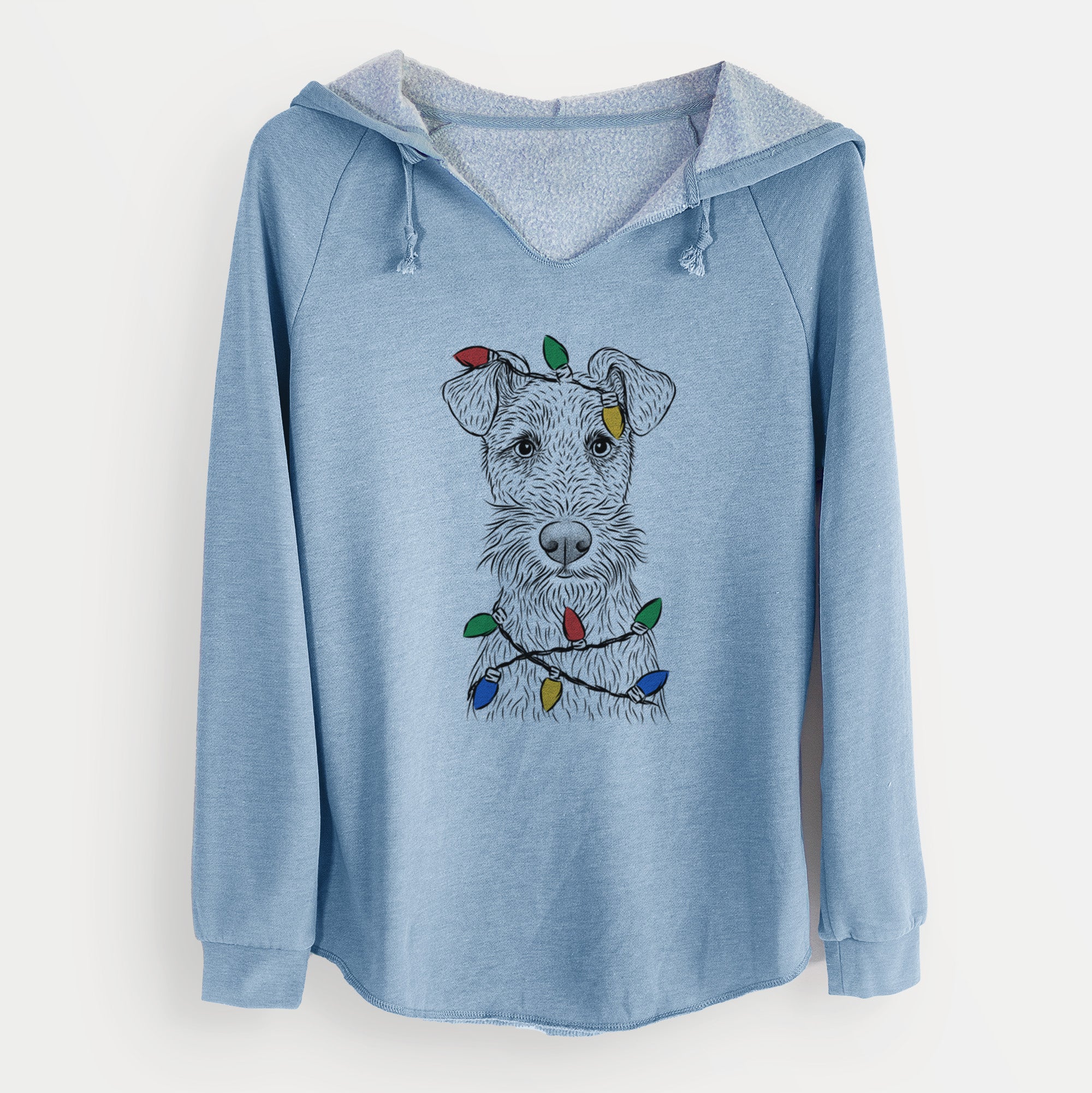 Christmas Lights Fitz the Wire Fox Terrier - Cali Wave Hooded Sweatshirt