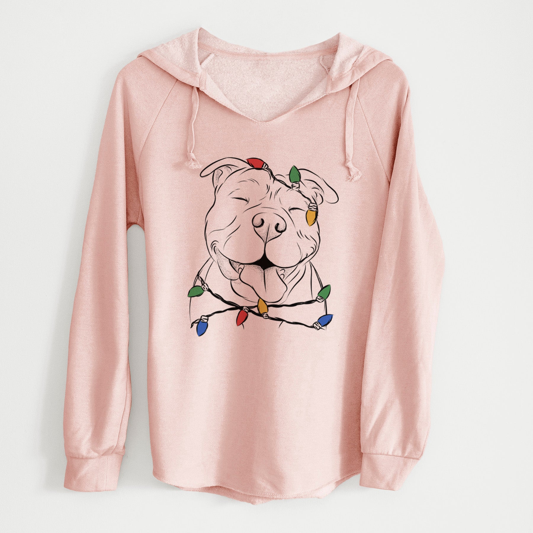 Christmas Lights Floki the American Bully - Cali Wave Hooded Sweatshirt