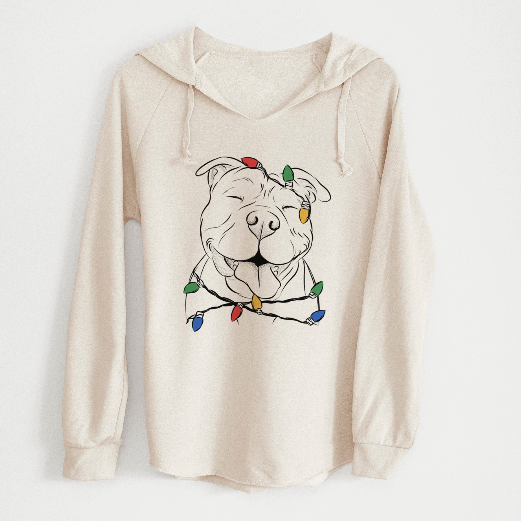 Christmas Lights Floki the American Bully - Cali Wave Hooded Sweatshirt