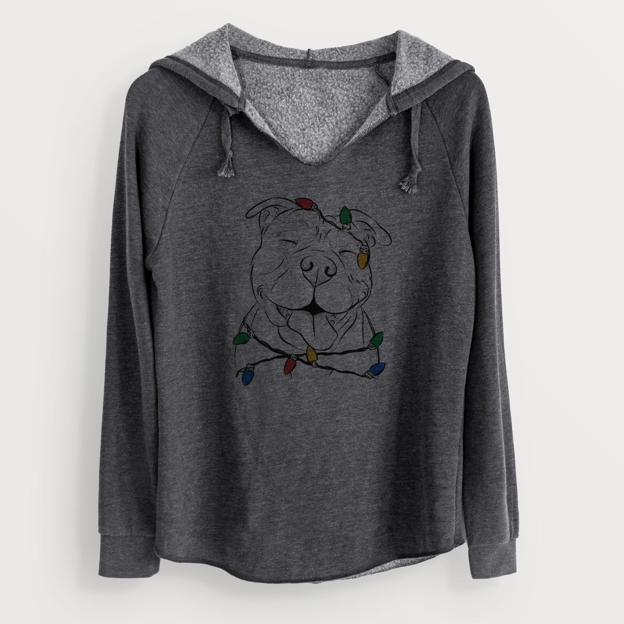 Christmas Lights Floki the American Bully - Cali Wave Hooded Sweatshirt