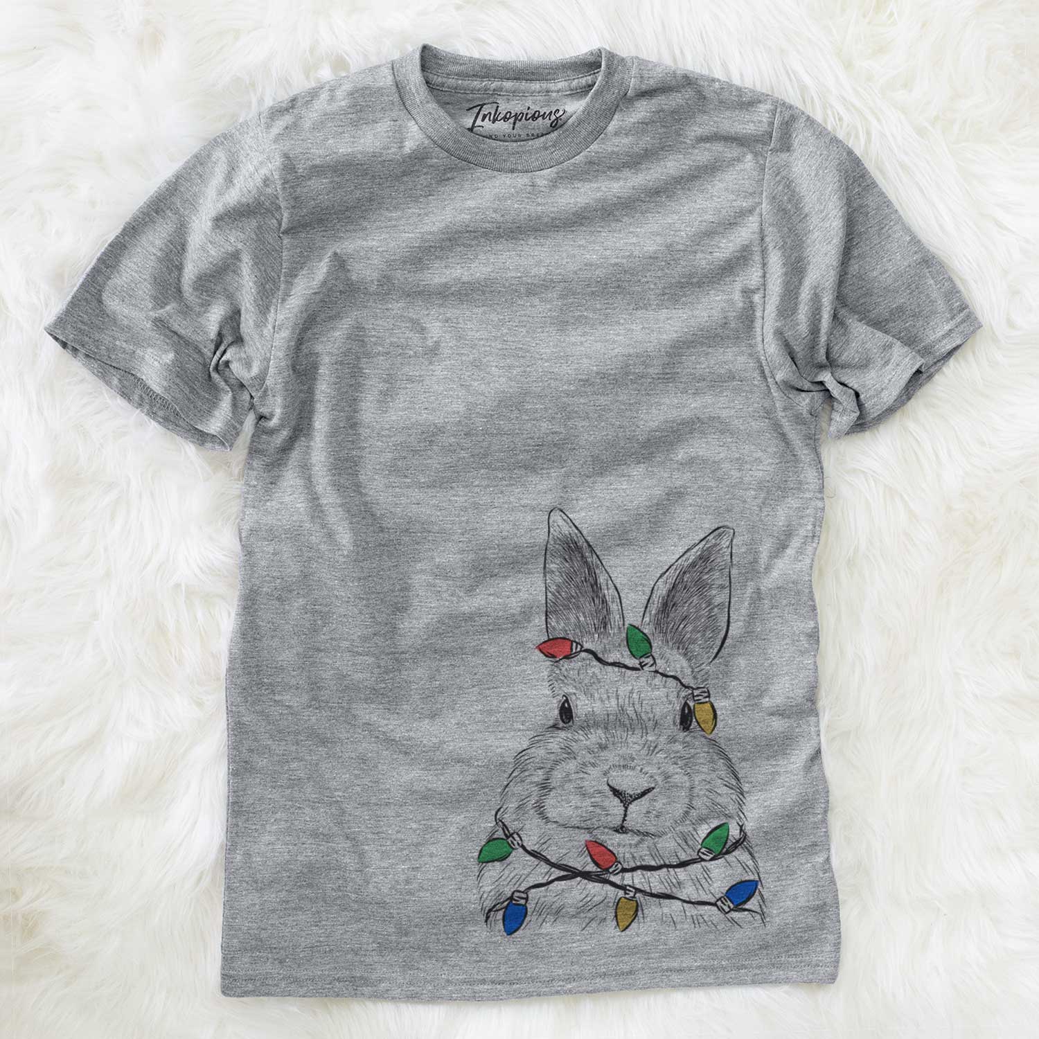 Christmas Lights Flower the Rex Rabbit - Unisex Crewneck