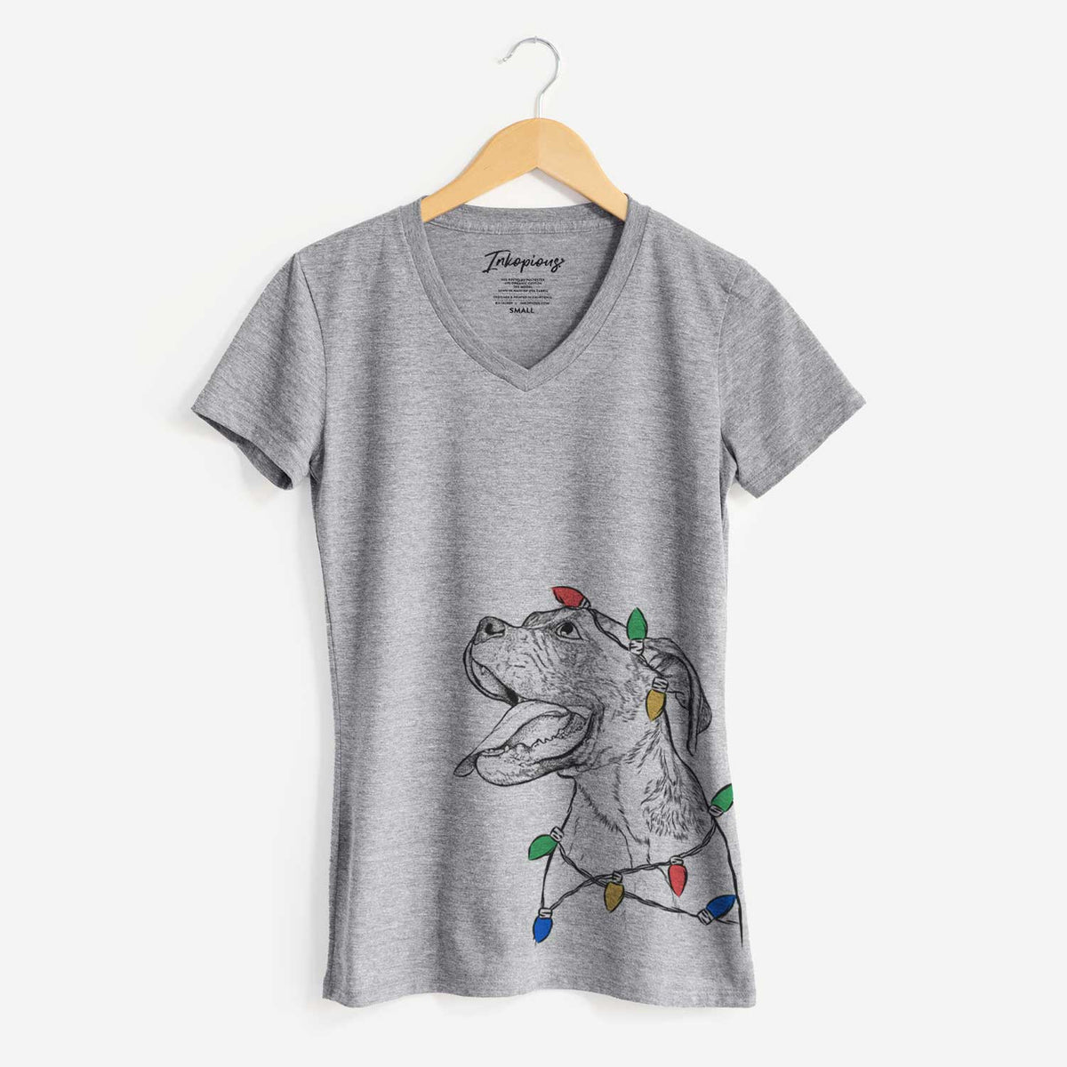 Christmas Lights Floyd the Boxer - Women's V-neck Shirt