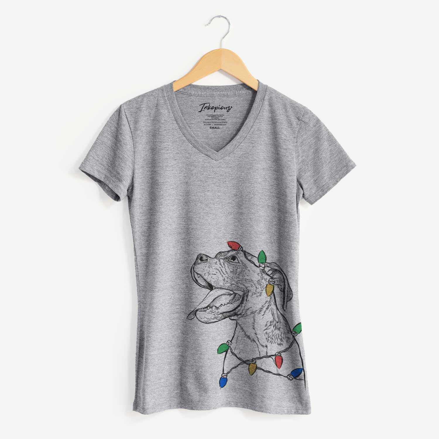 Christmas Lights Floyd the Boxer - Women's V-neck Shirt