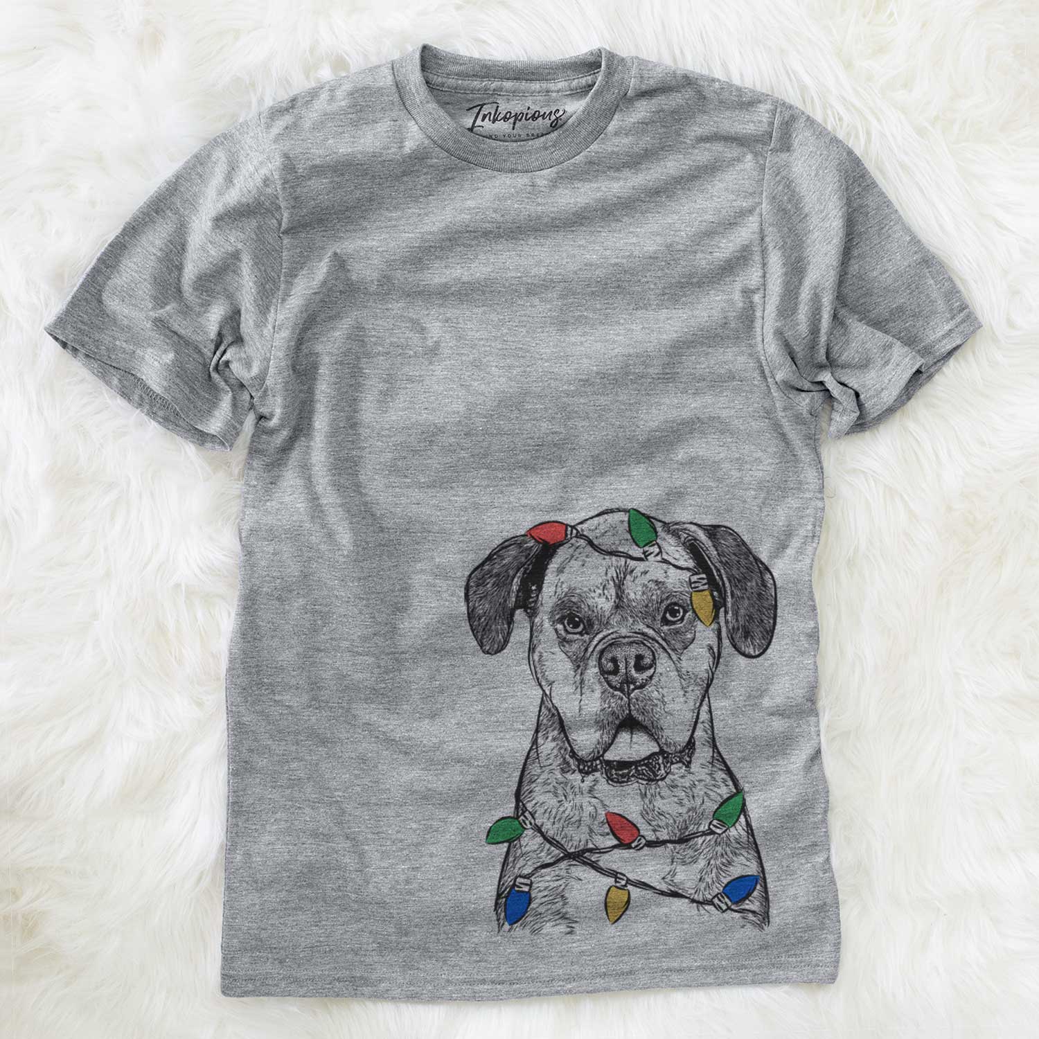 Christmas Lights Floydie Bear the Boxer - Unisex Crewneck