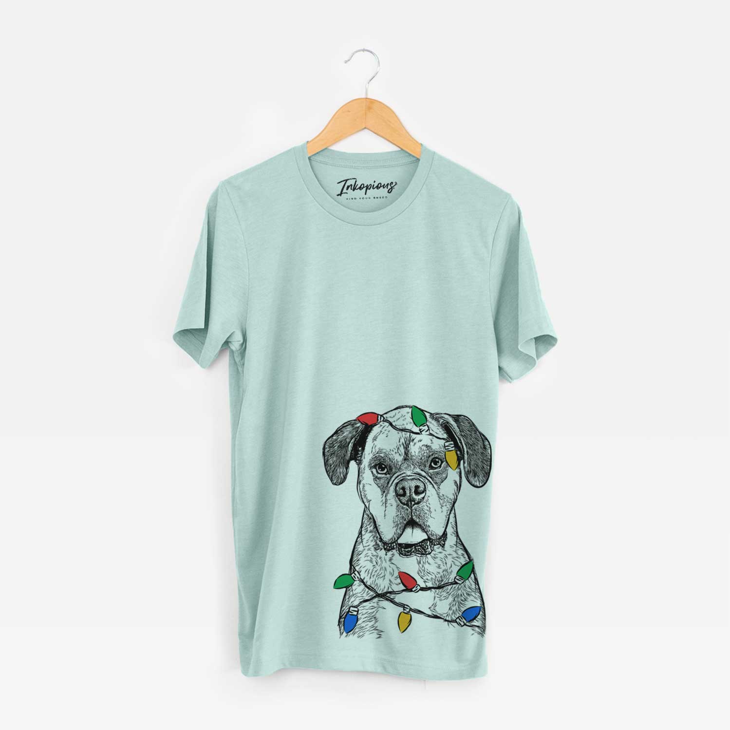Christmas Lights Floydie Bear the Boxer - Unisex Crewneck