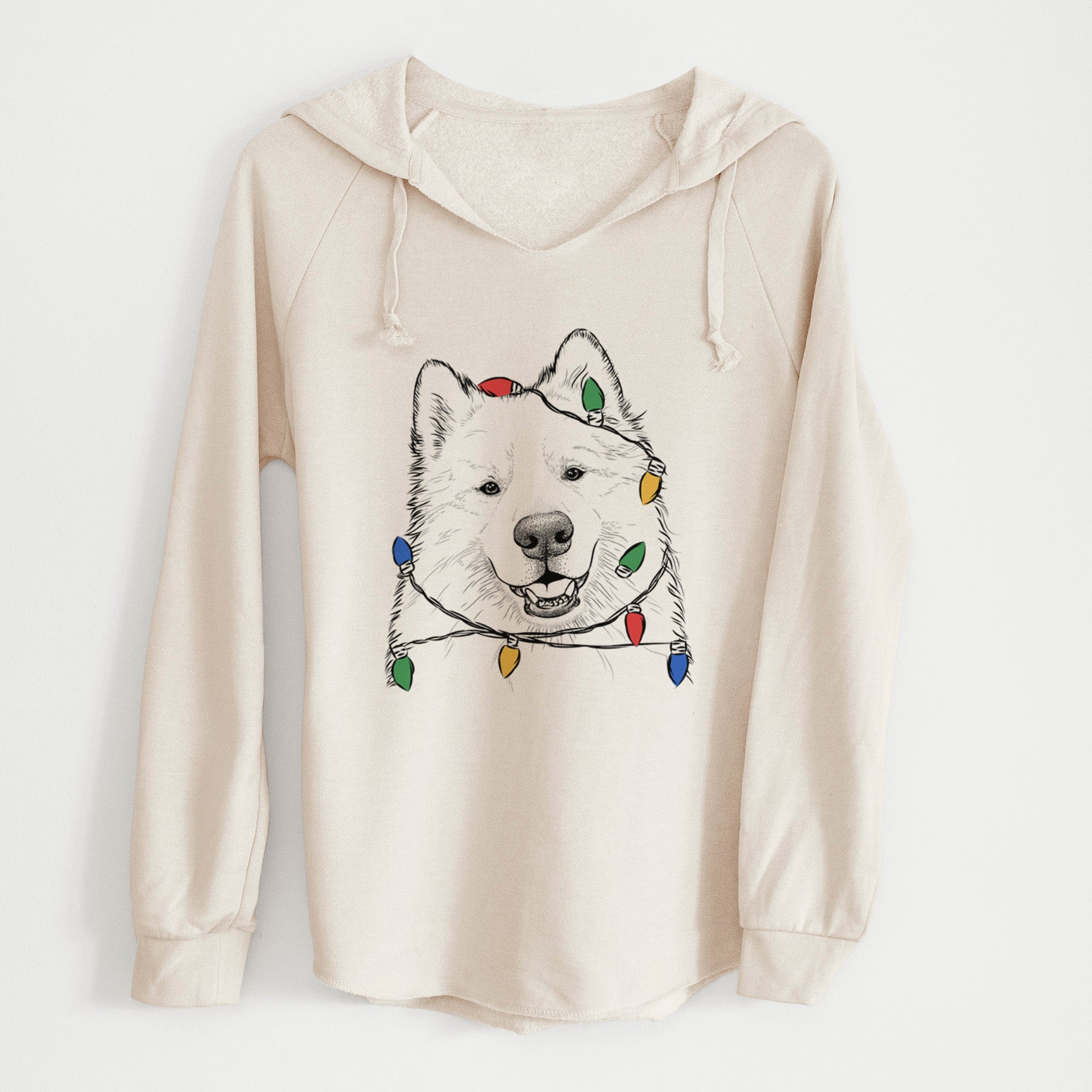 Christmas Lights Foster the Samoyed - Cali Wave Hooded Sweatshirt