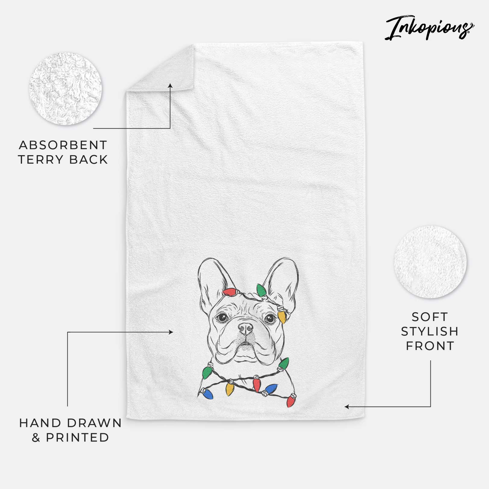 Franco the French Bulldog Decorative Hand Towel