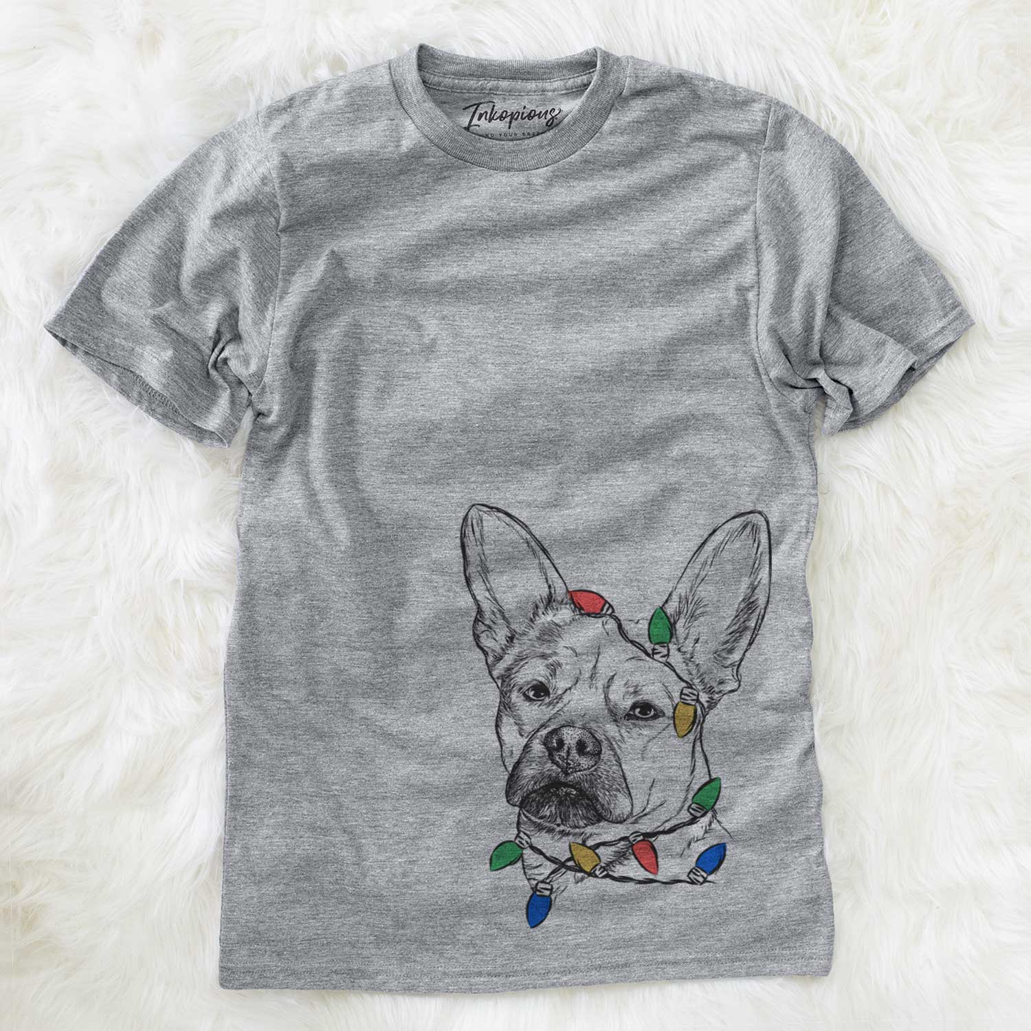 Christmas Lights Frankie the Mixed Breed - Unisex Crewneck