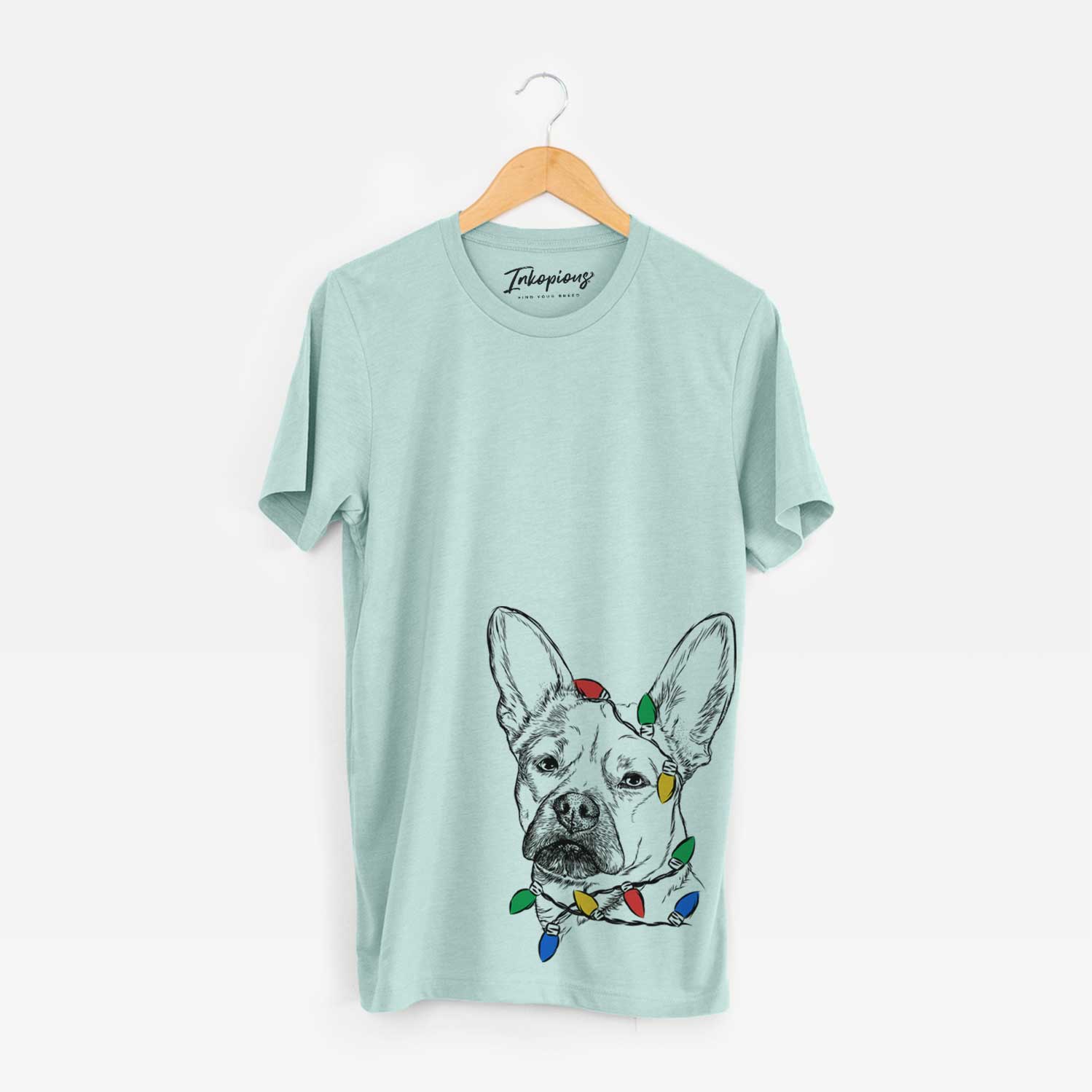 Christmas Lights Frankie the Mixed Breed - Unisex Crewneck