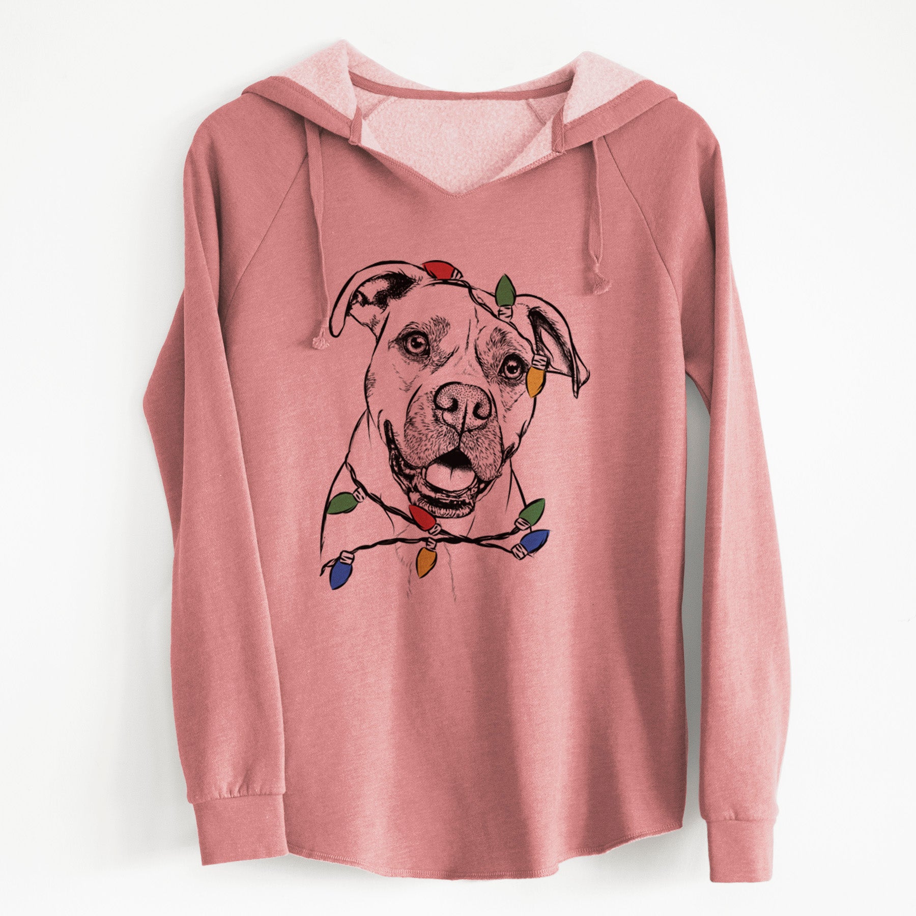 Christmas Lights Frankie Tankie the Boxer Mix - Cali Wave Hooded Sweatshirt