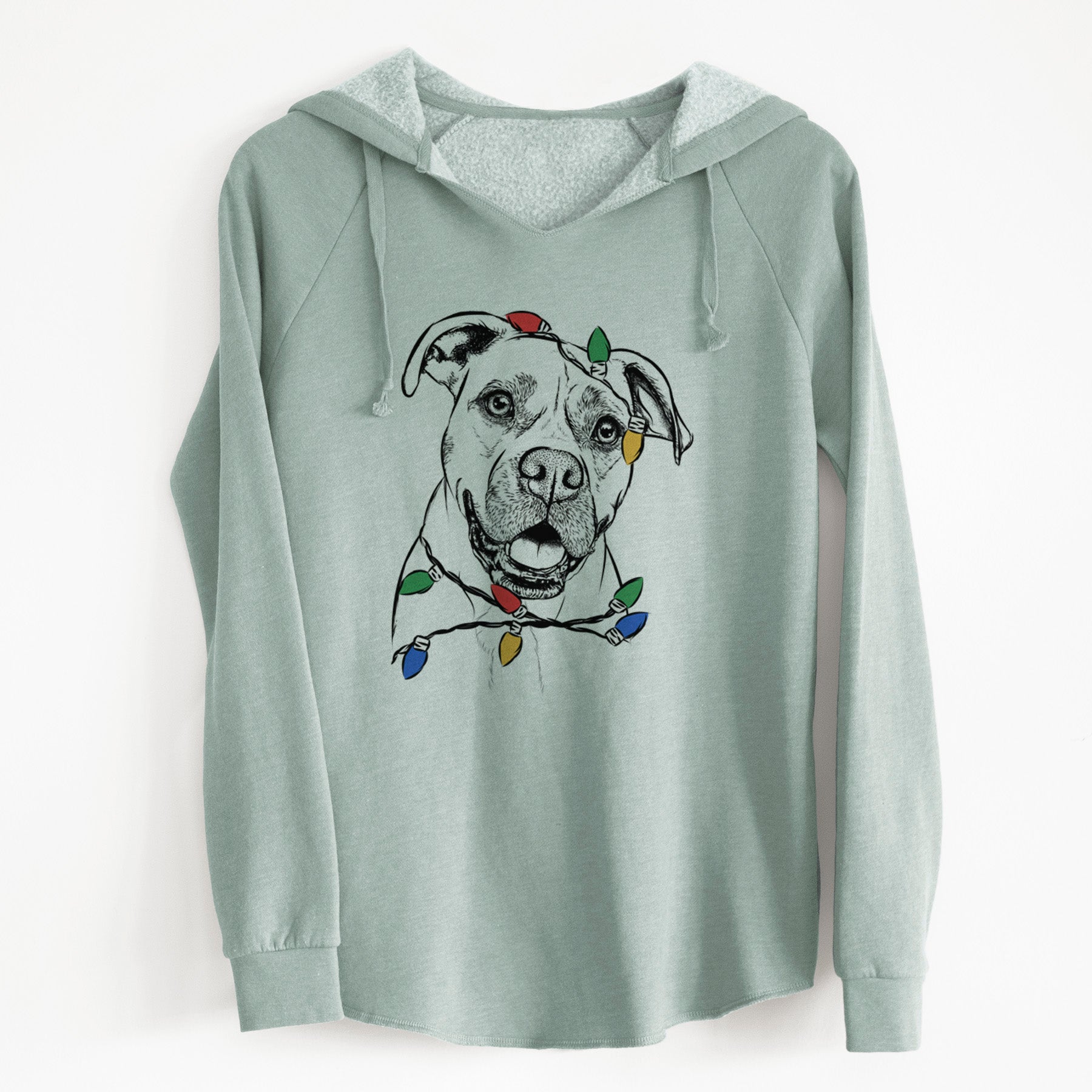 Christmas Lights Frankie Tankie the Boxer Mix - Cali Wave Hooded Sweatshirt