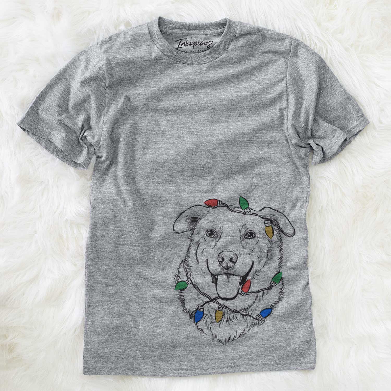 Christmas Lights Freeley the Mixed Breed - Unisex Crewneck