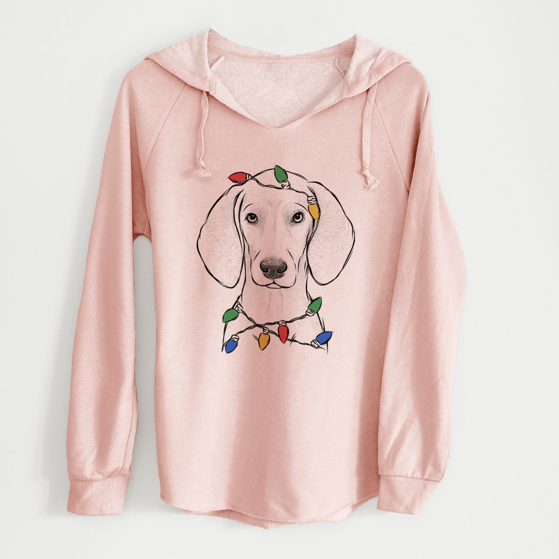 Christmas Lights Frejya the Weimaraner - Cali Wave Hooded Sweatshirt