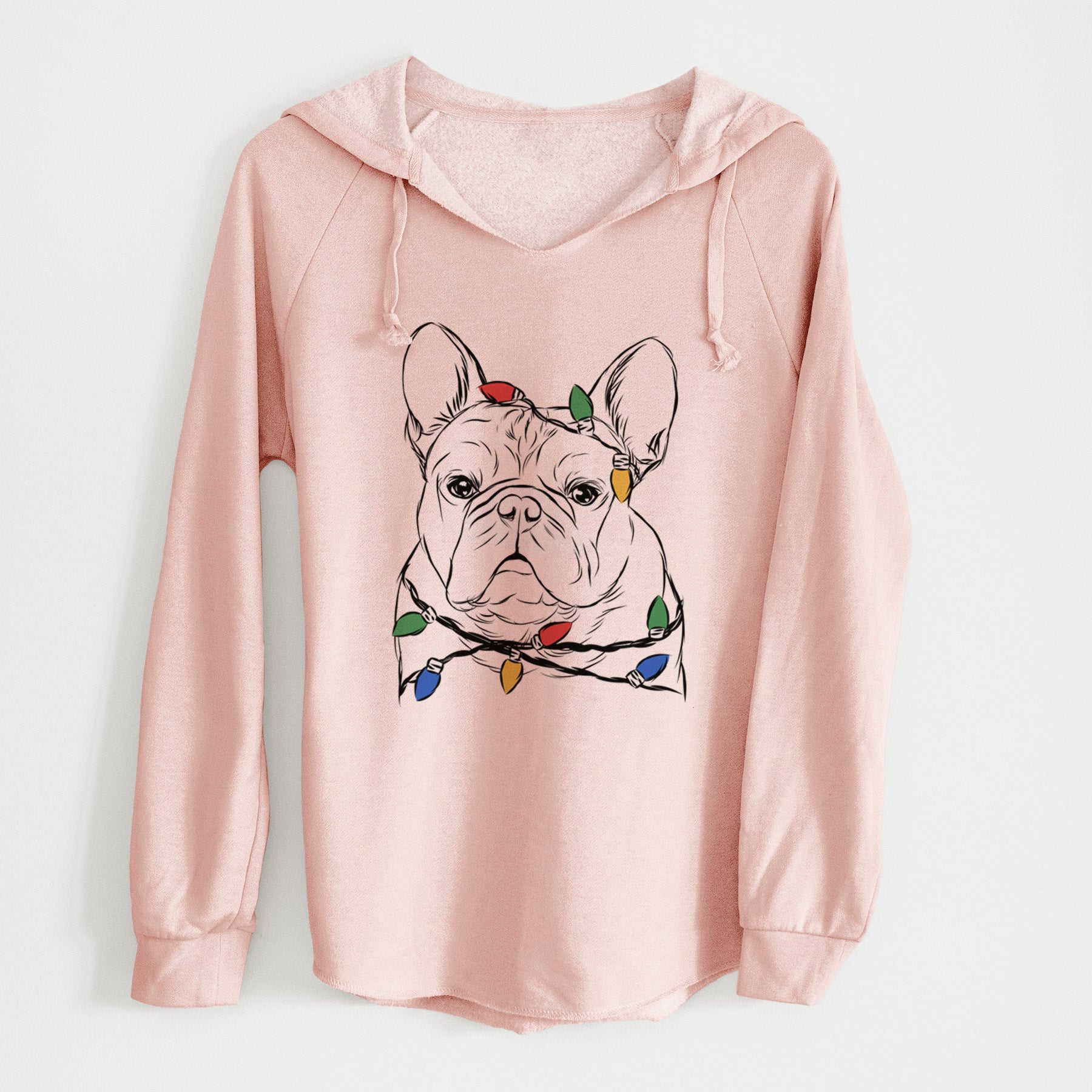 Christmas Lights Fudge the French Bulldog - Cali Wave Hooded Sweatshirt