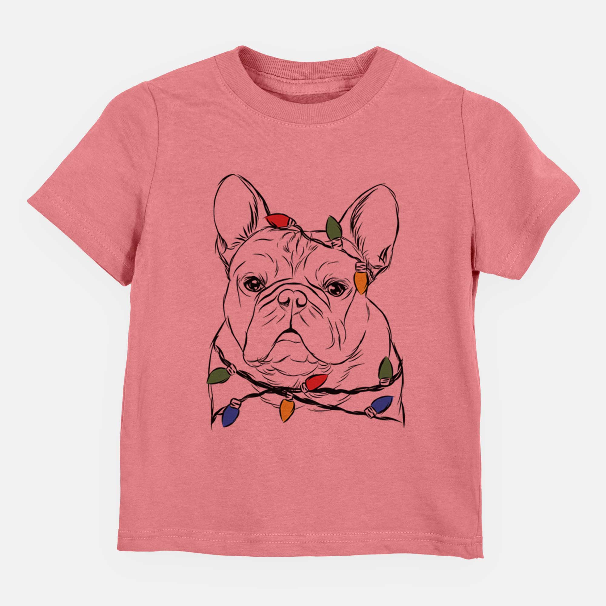 Christmas Lights Fudge the French Bulldog - Kids/Youth/Toddler Shirt