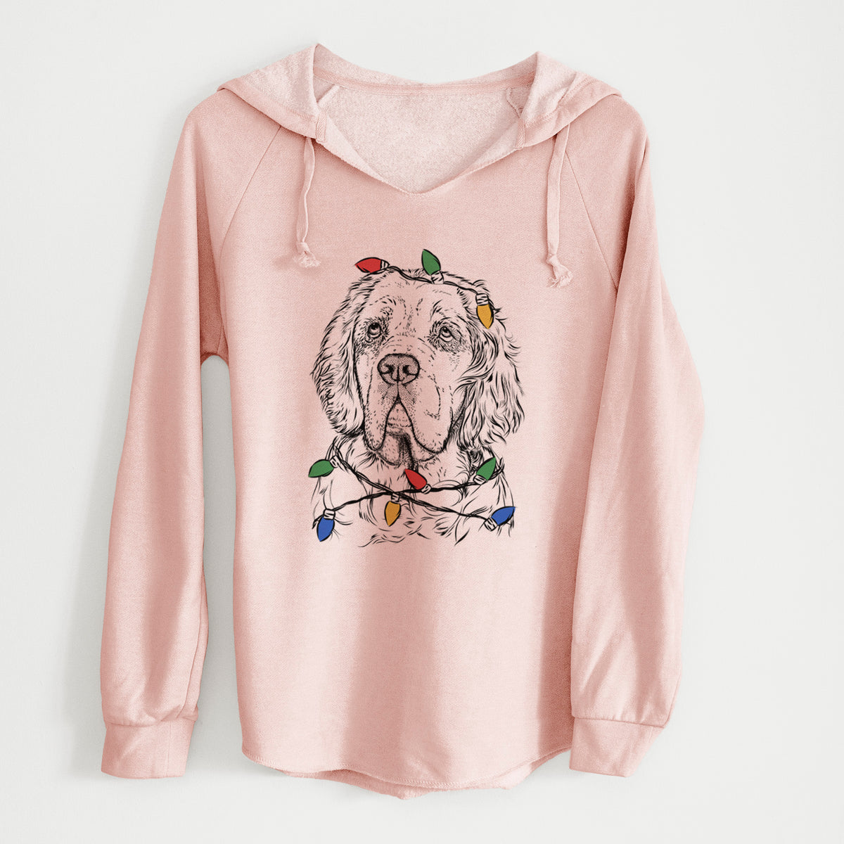 Christmas Lights Gary the Clumber Spaniel - Cali Wave Hooded Sweatshirt