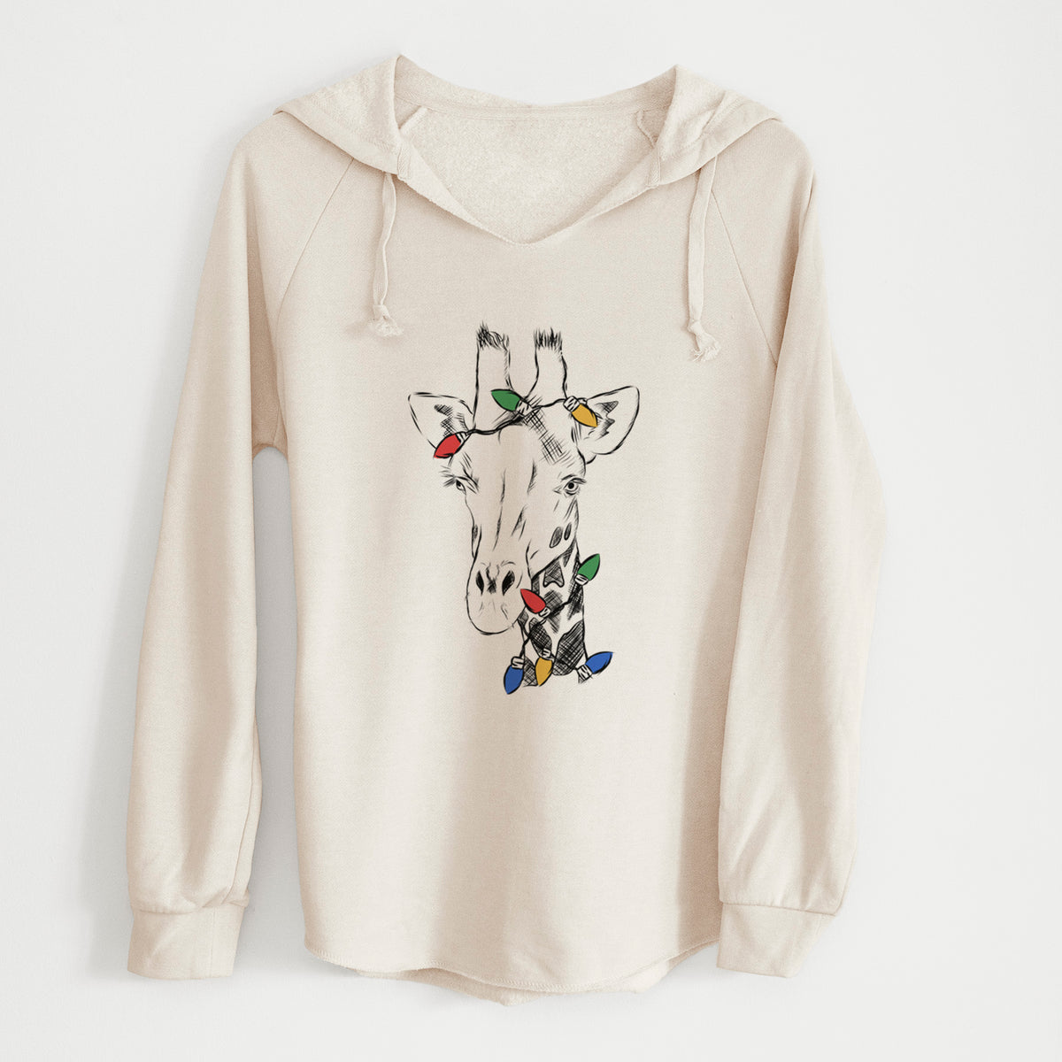 Christmas Lights Geoffrey the Giraffe - Cali Wave Hooded Sweatshirt