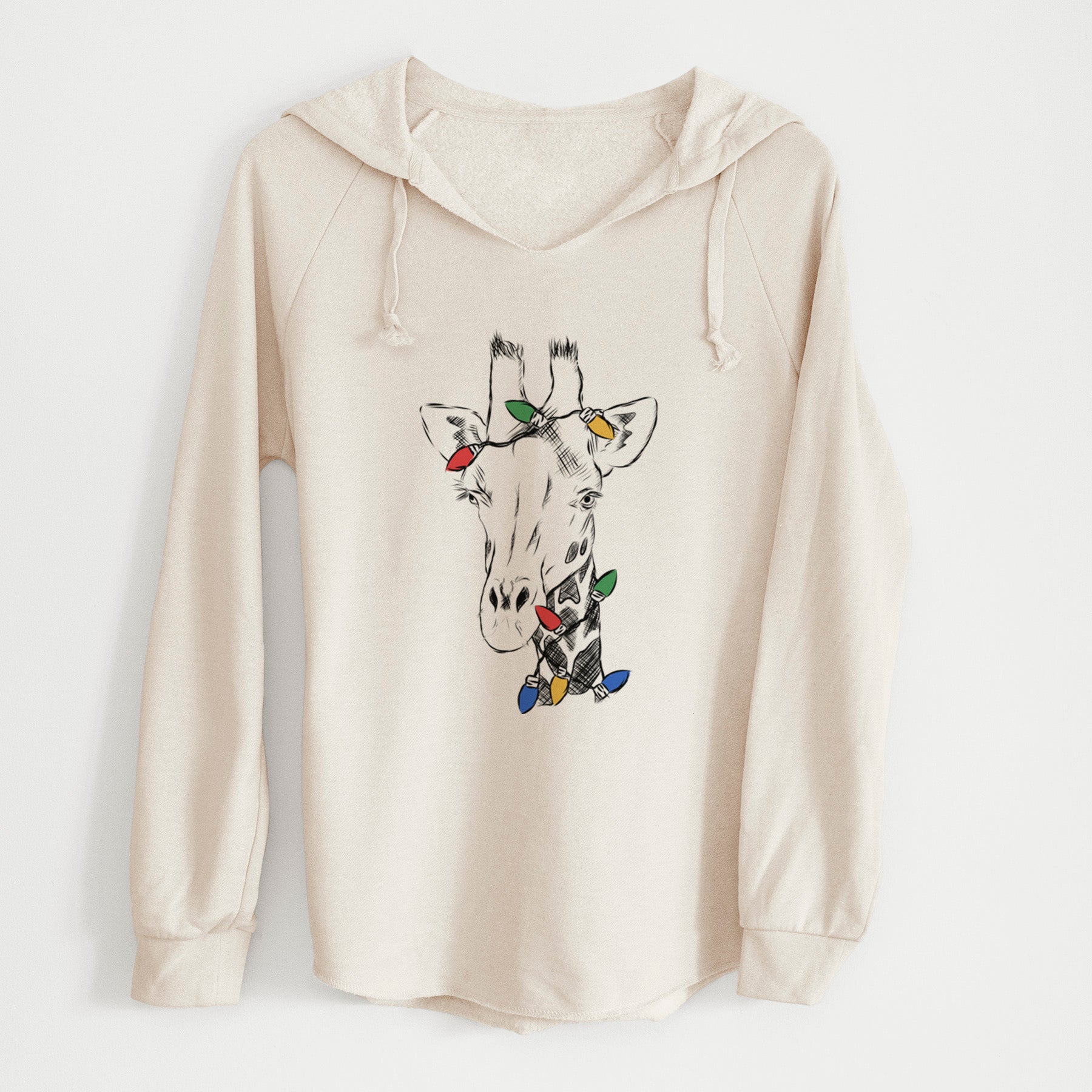 Christmas Lights Geoffrey the Giraffe - Cali Wave Hooded Sweatshirt