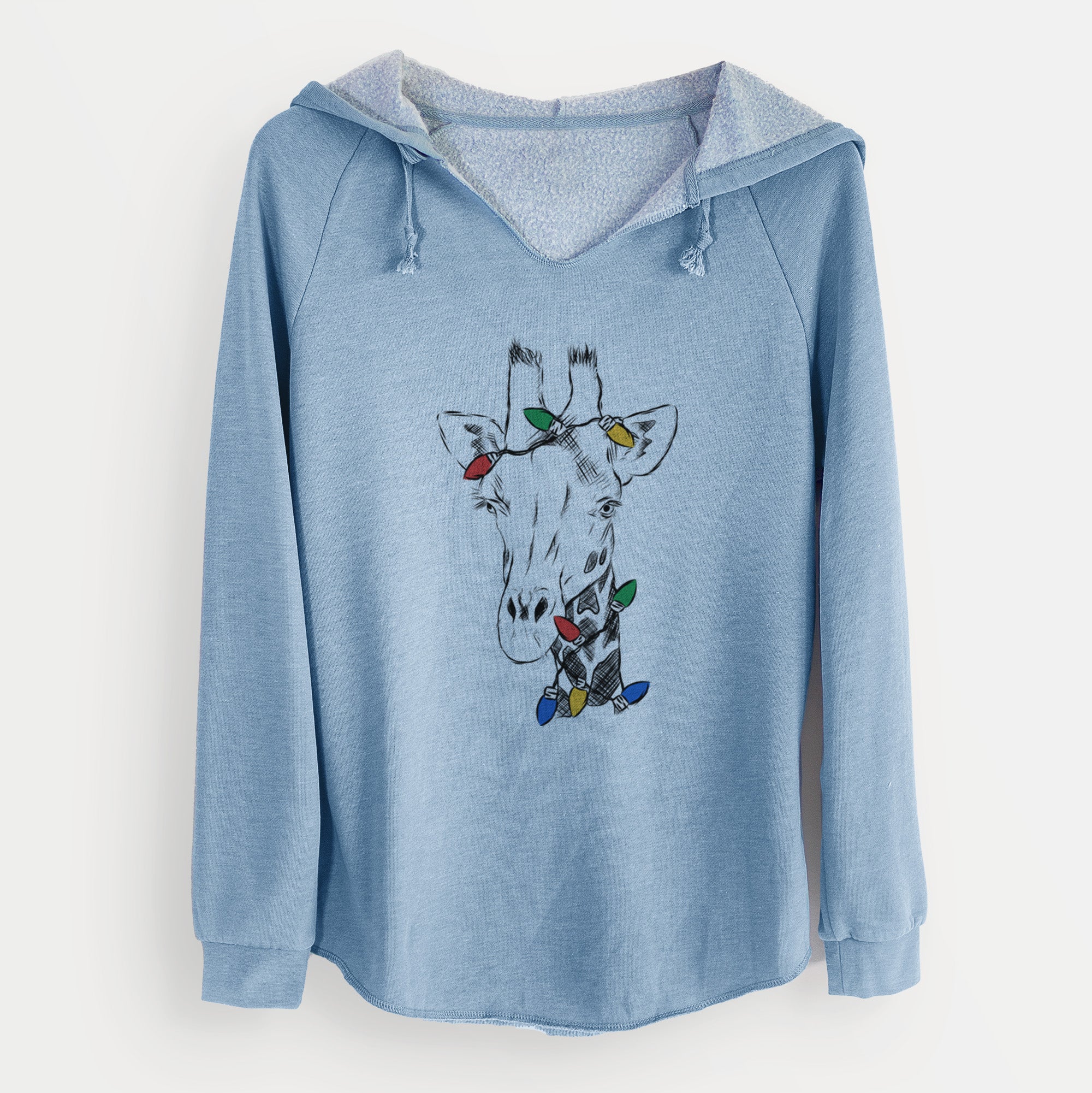 Christmas Lights Geoffrey the Giraffe - Cali Wave Hooded Sweatshirt